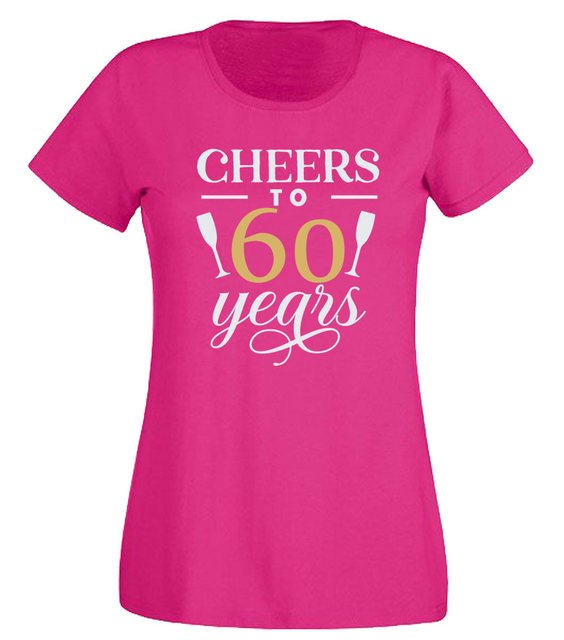 G-graphics T-Shirt Cheers to -60- years Slim-fit Damen T-Shirt mit Motiv zu günstig online kaufen