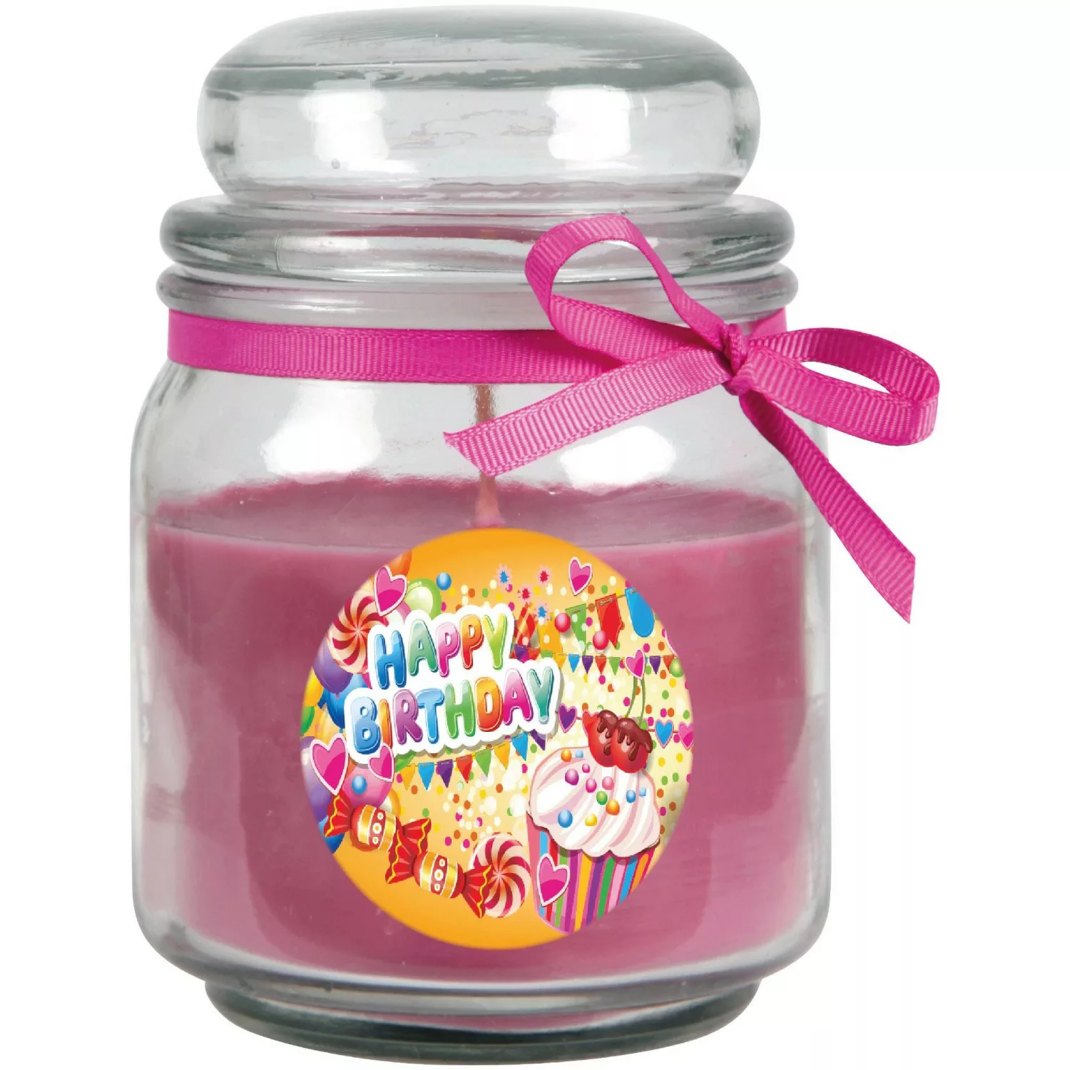 HS Candle Duftkerze & Glas Happy Birthday Lavendel Cupcake günstig online kaufen