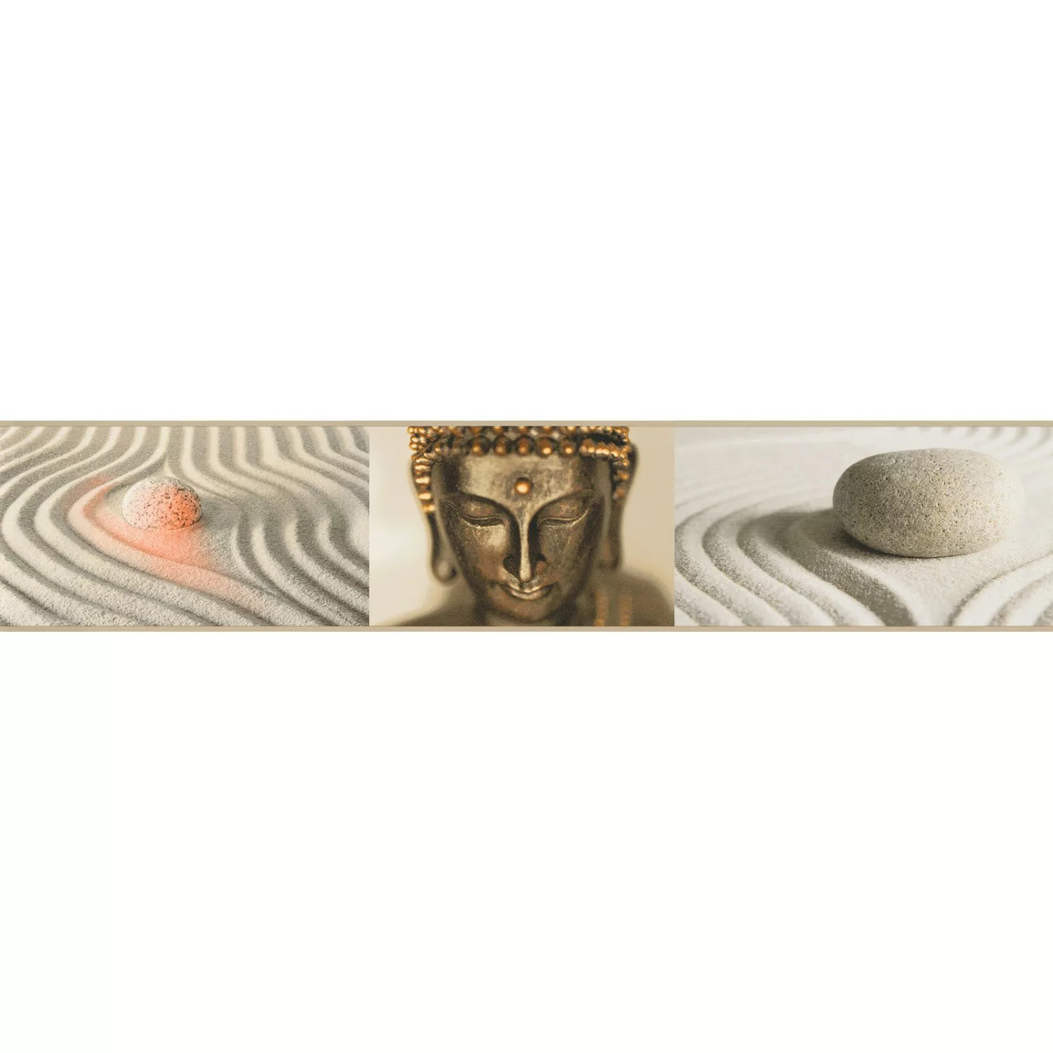 Bricoflor Wellness Tapeten Bordüre Buddha Tapetenbordüre mit Steinen in  Sa günstig online kaufen