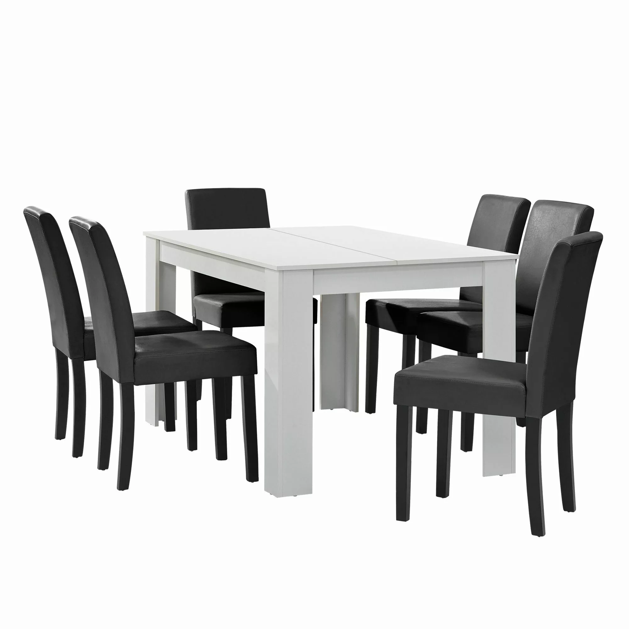 en.casa Essgruppe, (7-tlg., Esstisch mit 6 günstig online kaufen