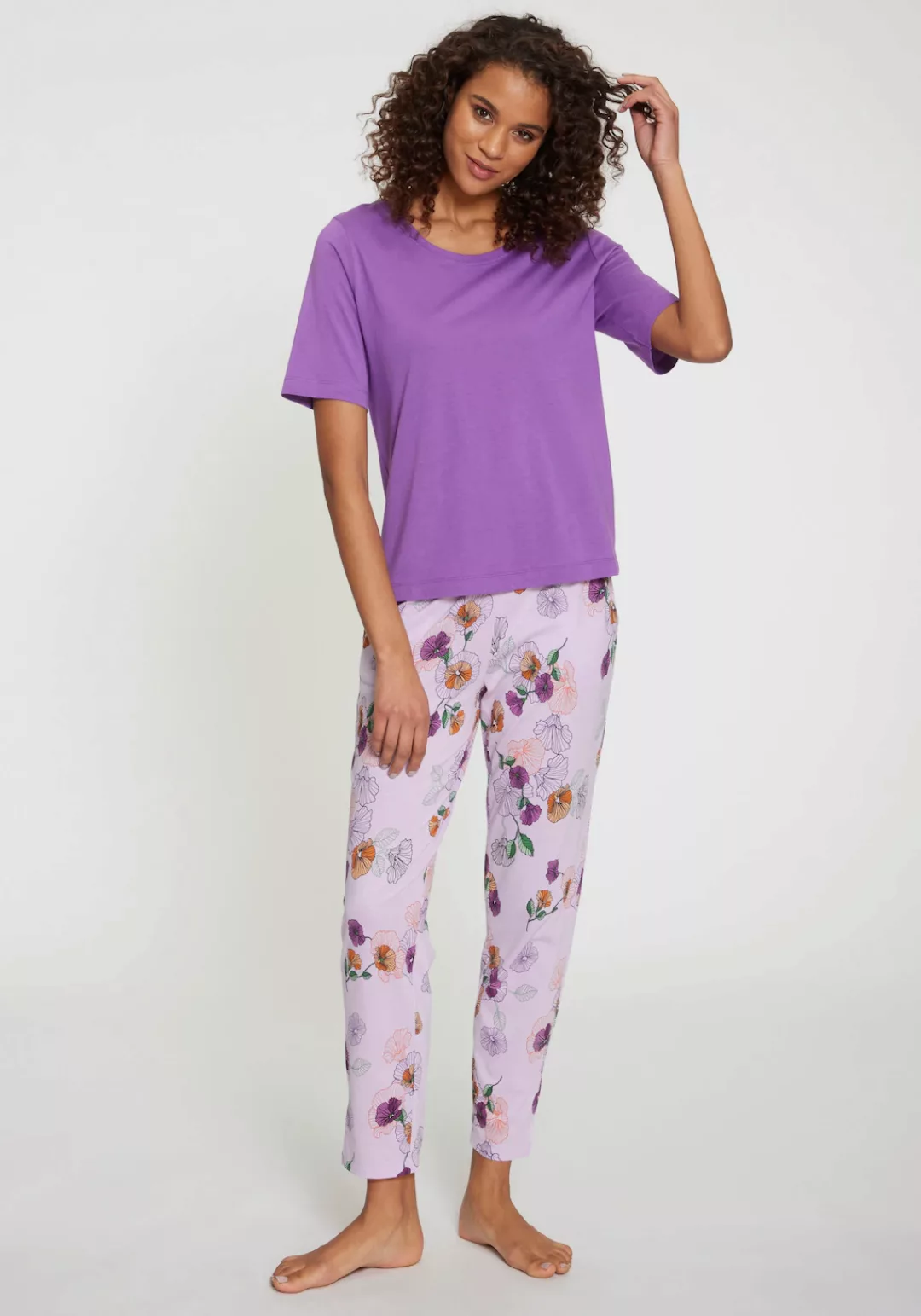 Vivance Dreams Pyjama, (2 tlg.), mit Blumen-Druck günstig online kaufen