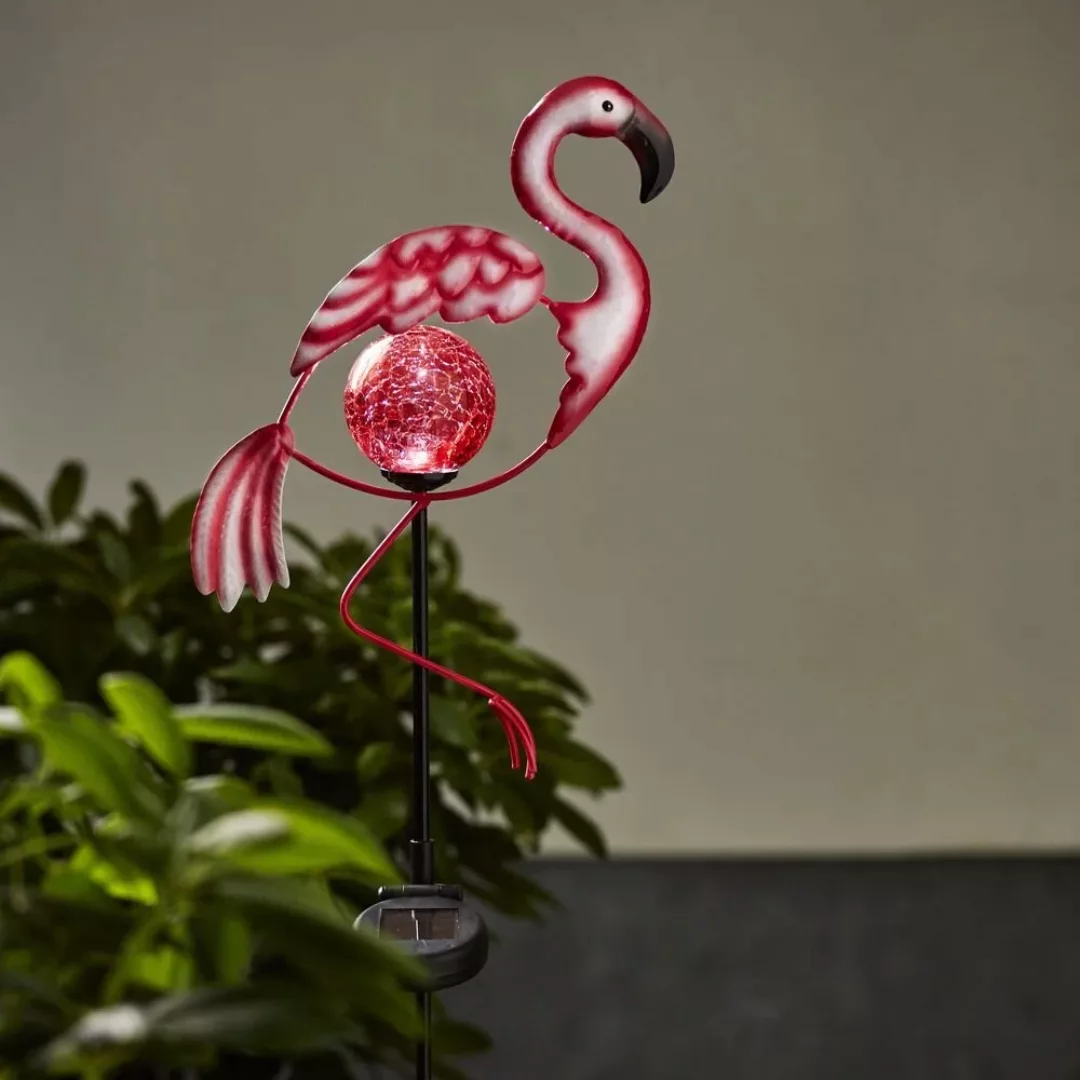 LED Solar Gartenstecker Flamingo H: 80cm pink günstig online kaufen