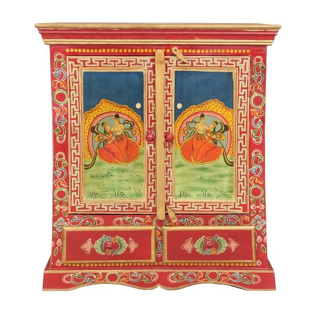 Oriental Galerie Mehrzweckschrank Tibet Wandschrank Sarma Rot 90 cm günstig online kaufen