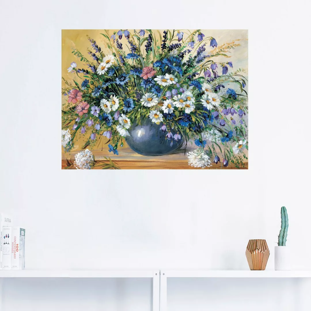 Artland Wandbild »Vase mit Kornblumen«, Blumen, (1 St.), als Leinwandbild, günstig online kaufen