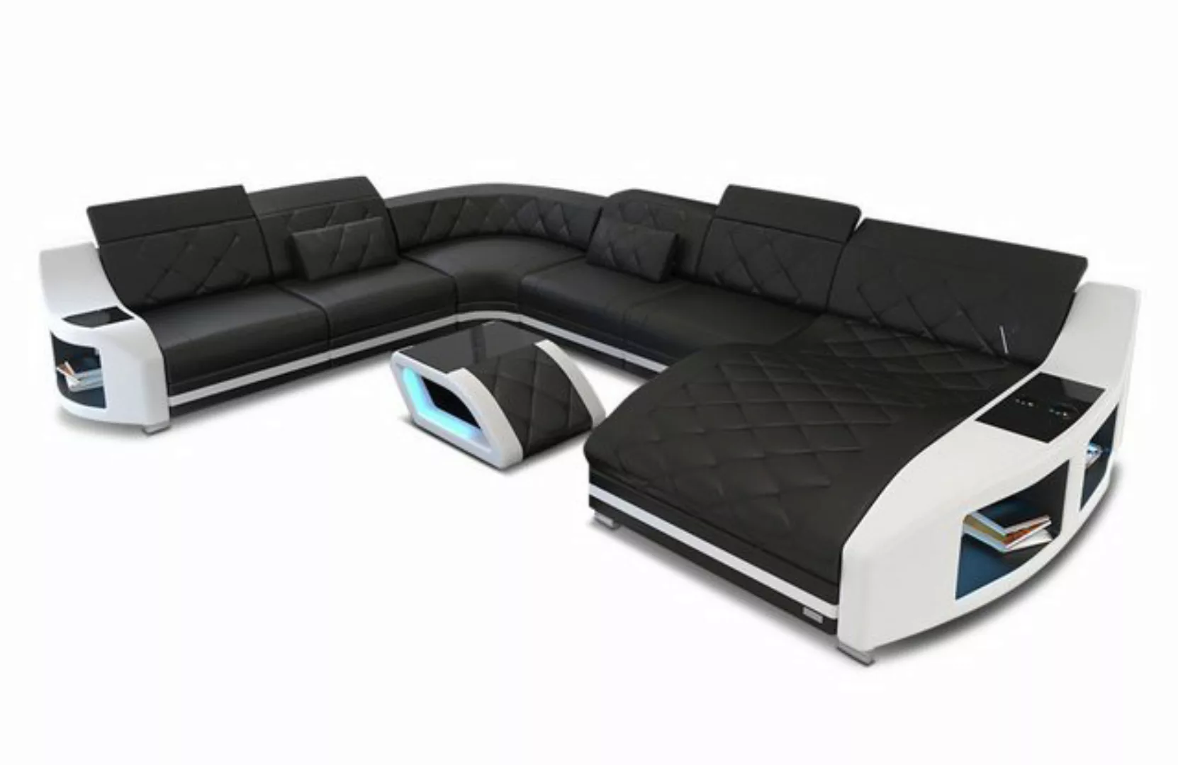 Sofa Dreams Wohnlandschaft Ledersofa Swing XXL u Form Mini, Designersofa günstig online kaufen