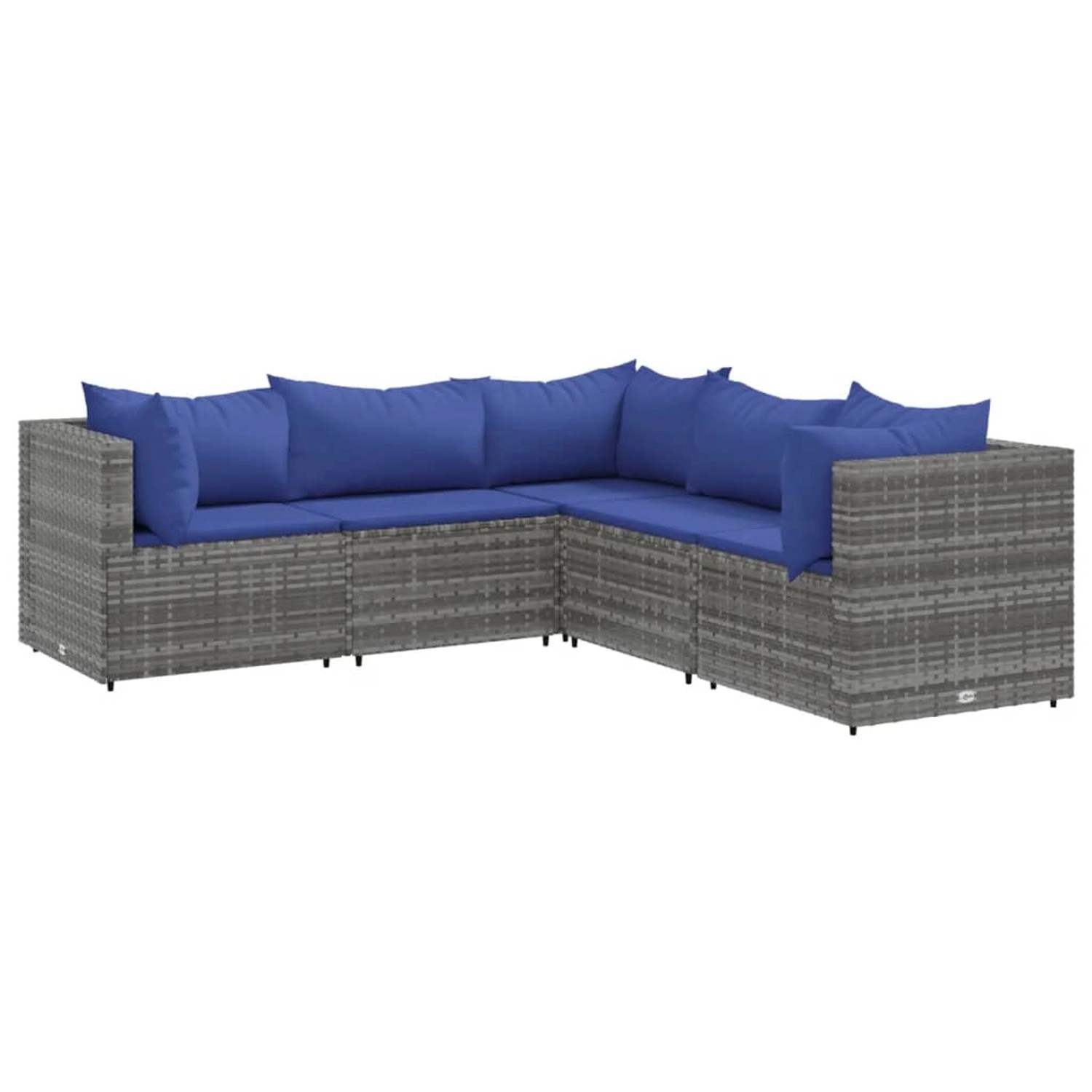 vidaXL 5-tlg Garten-Lounge-Set mit Kissen Grau Poly Rattan Modell 59 günstig online kaufen