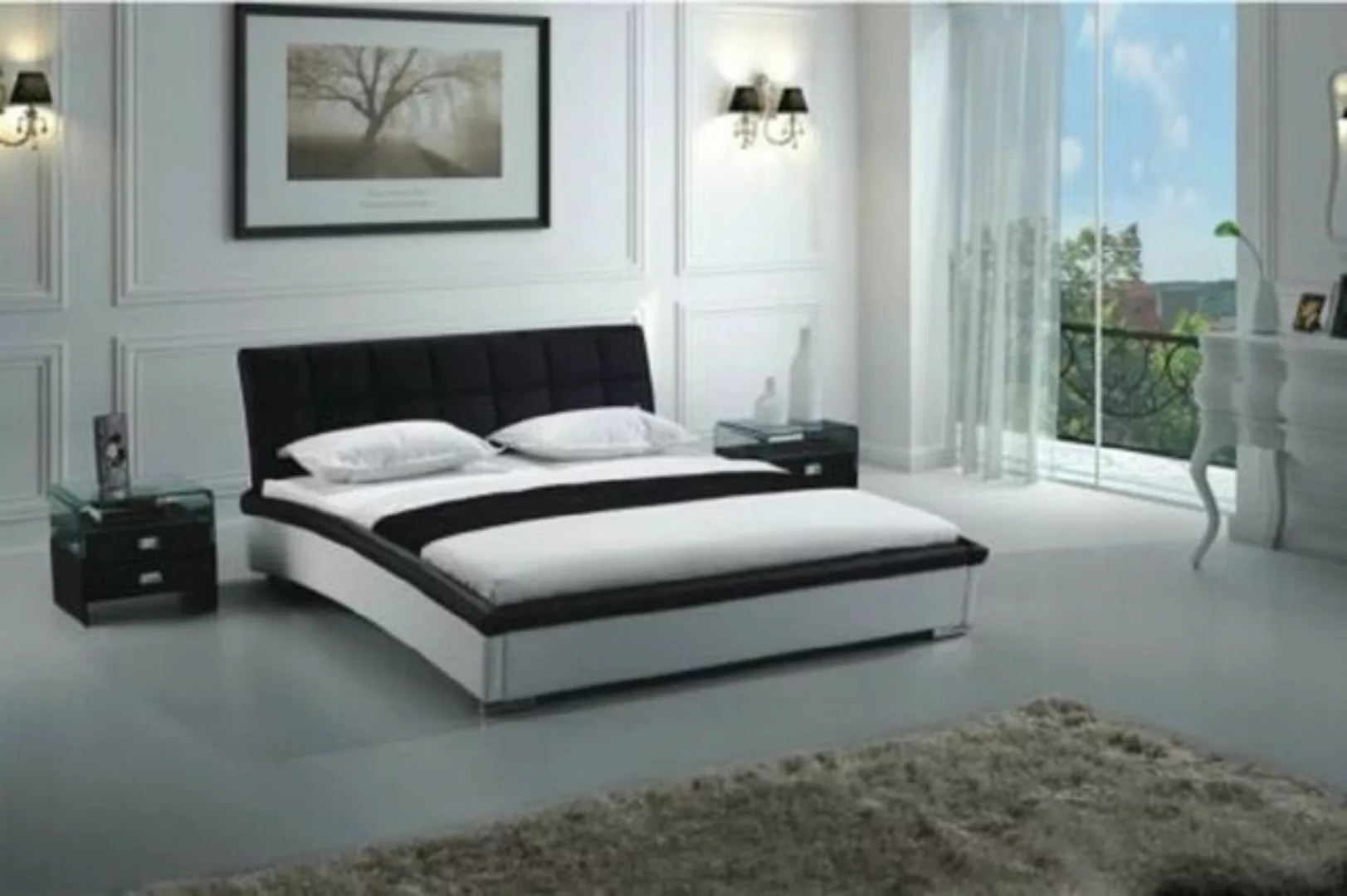 JVmoebel Bett Design Modernes Bett Doppel Gestell Luxus Betten Leder Hotel günstig online kaufen