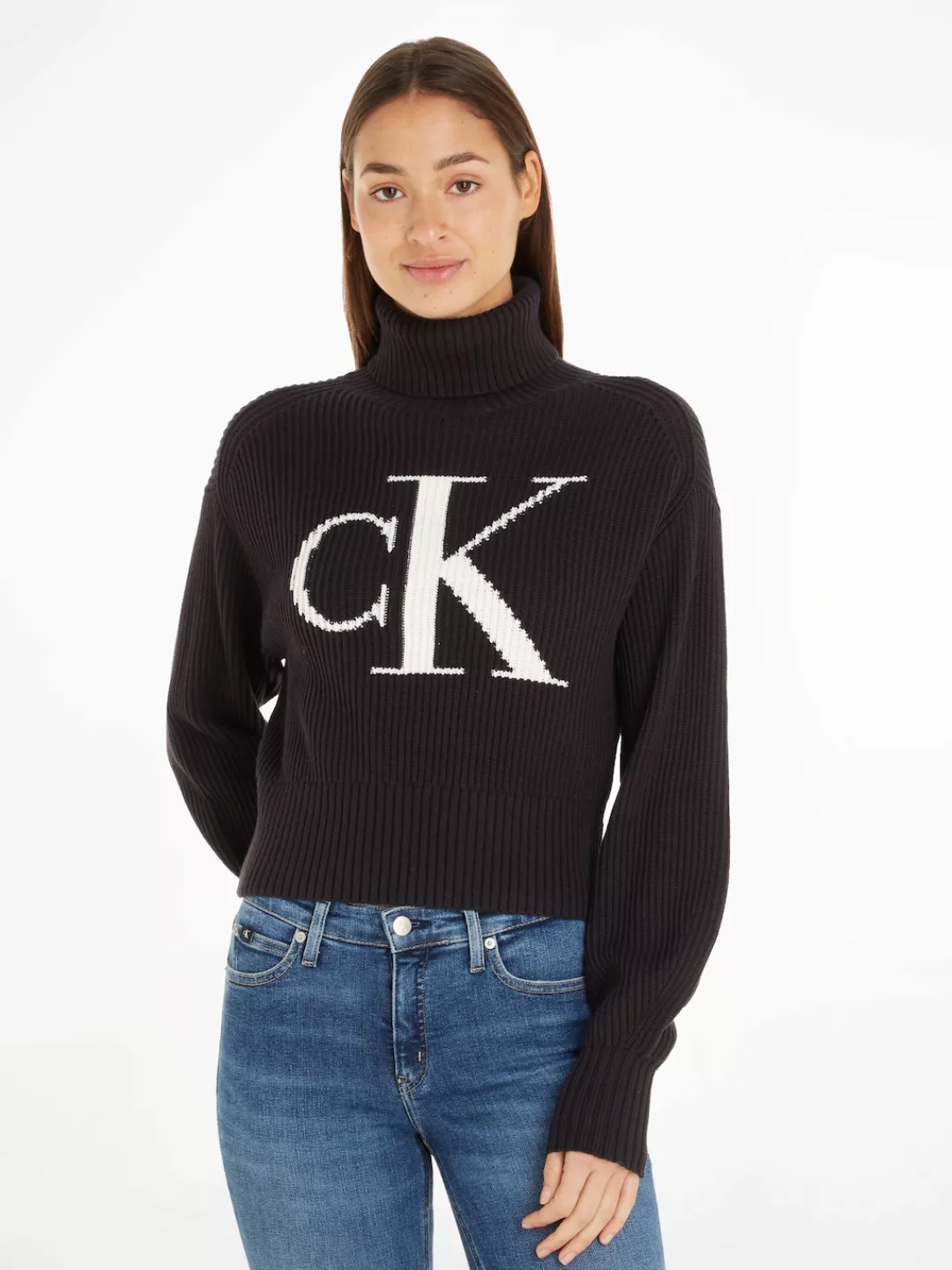 Calvin Klein Jeans Rollkragenpullover BLOWN UP CK LOOSE SWEATER günstig online kaufen