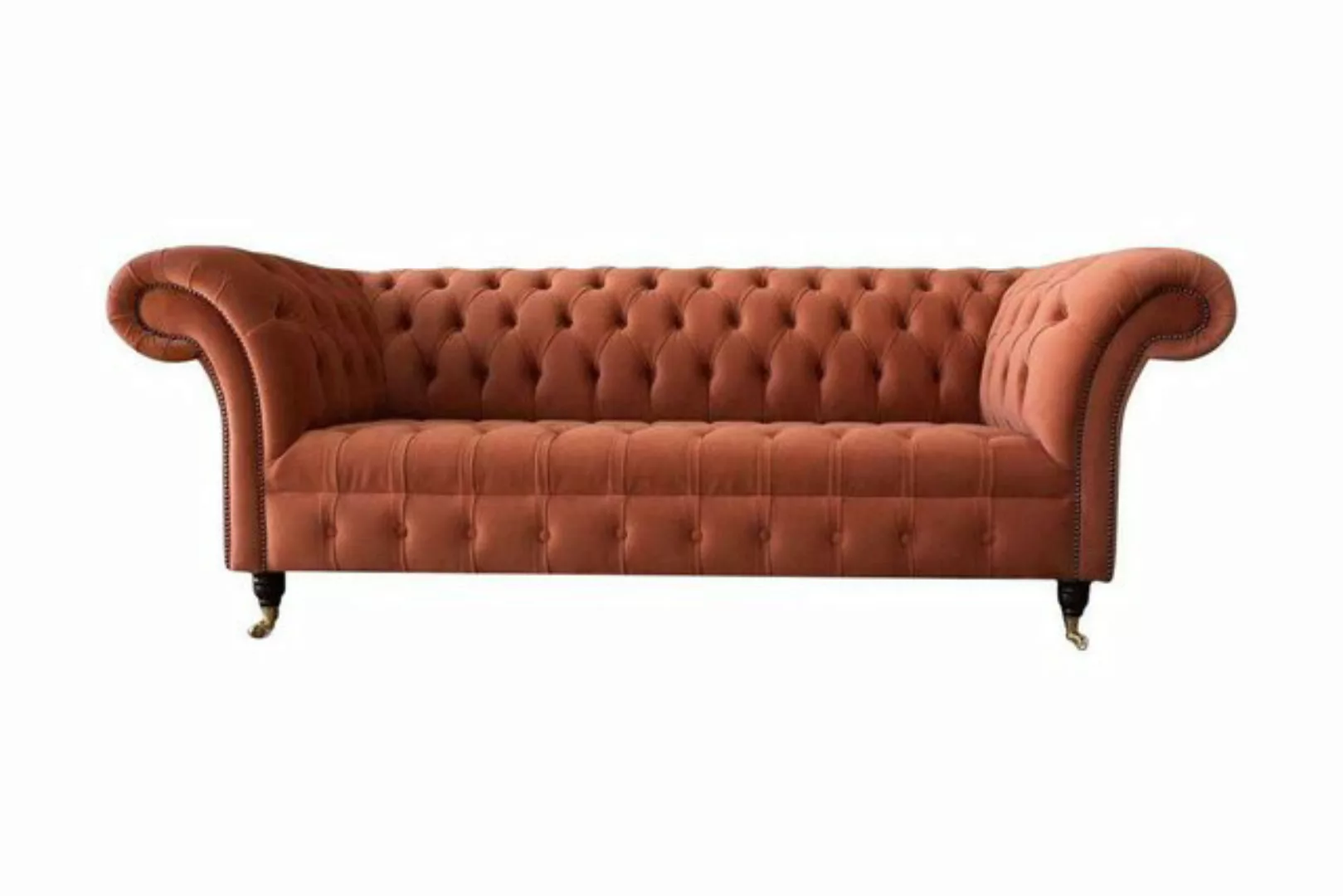 Xlmoebel Sofa Edel Chesterfield 3-Sitzer Sofa Polsterstoff Sitzmöbel Textil günstig online kaufen