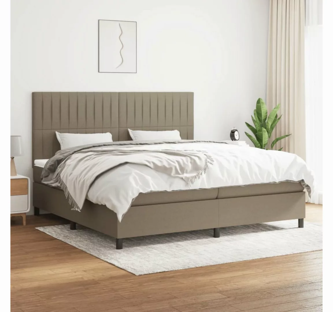 vidaXL Boxspringbett Boxspringbett mit Matratze Taupe 200x200 cm Stoff Bett günstig online kaufen