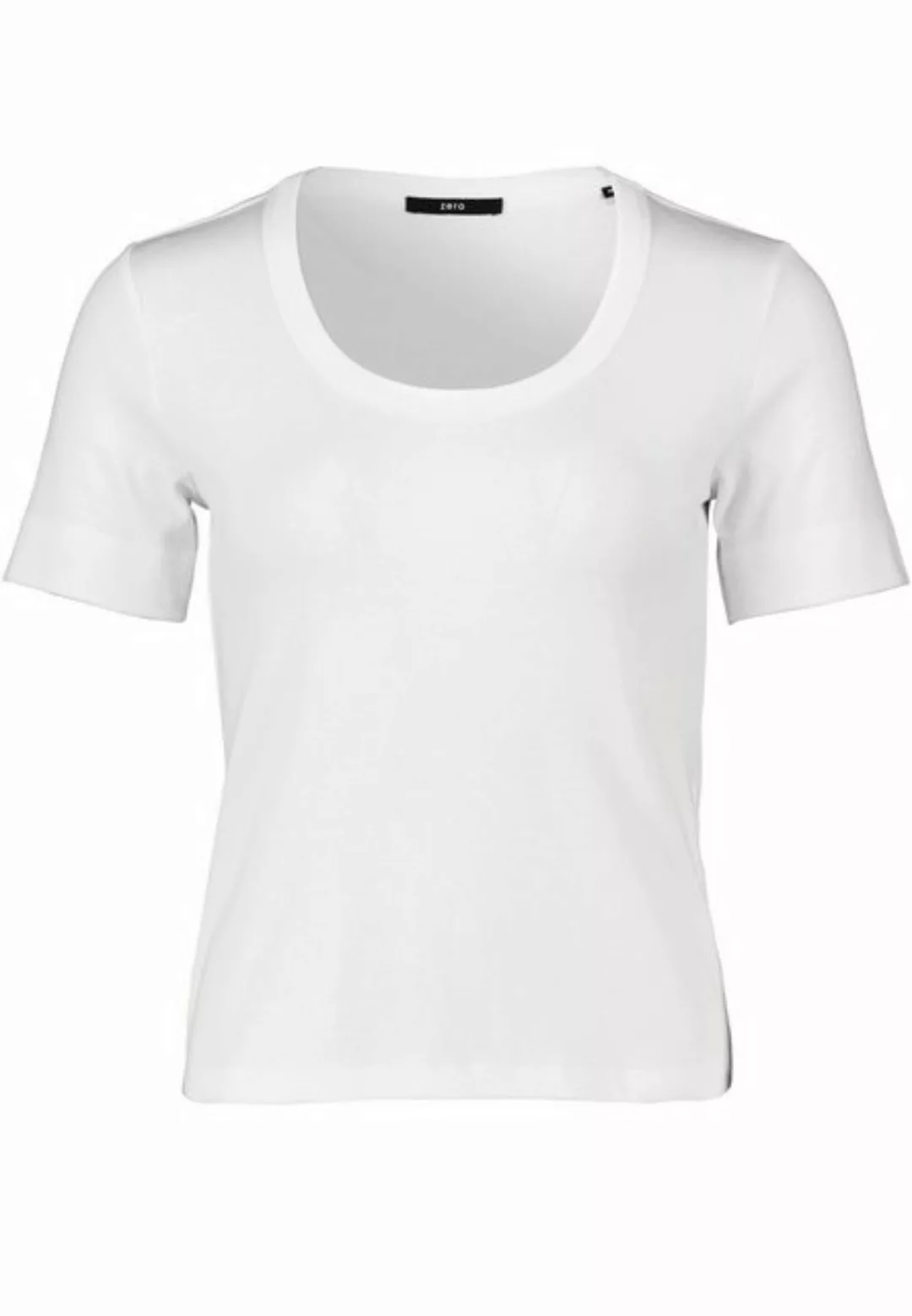 Zero Kurzarmshirt zero Baumwollshirt mit Rundhalsausschnitt (1-tlg) Plain/o günstig online kaufen