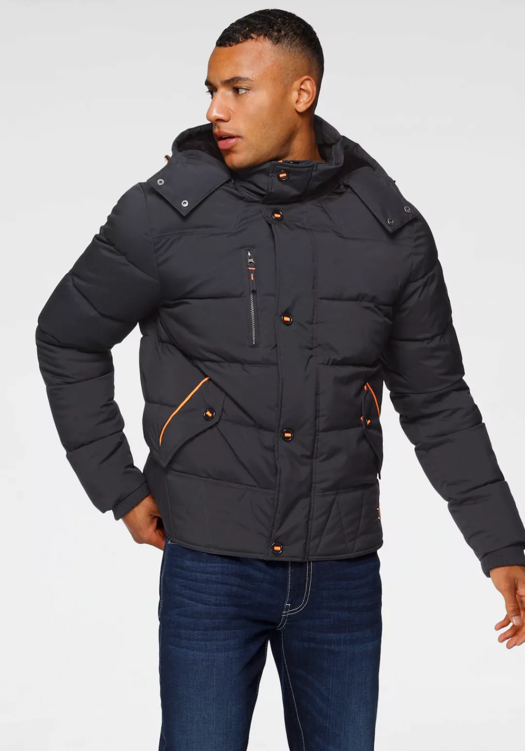 Bruno Banani Steppjacke, mit Kapuze, für Übergangswetter, wasserabweisend, günstig online kaufen