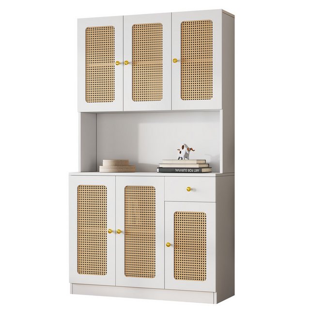 OKWISH Hochschrank Rattan-Highboard,Eingangsschrank (mit 6 Rattantüren und günstig online kaufen