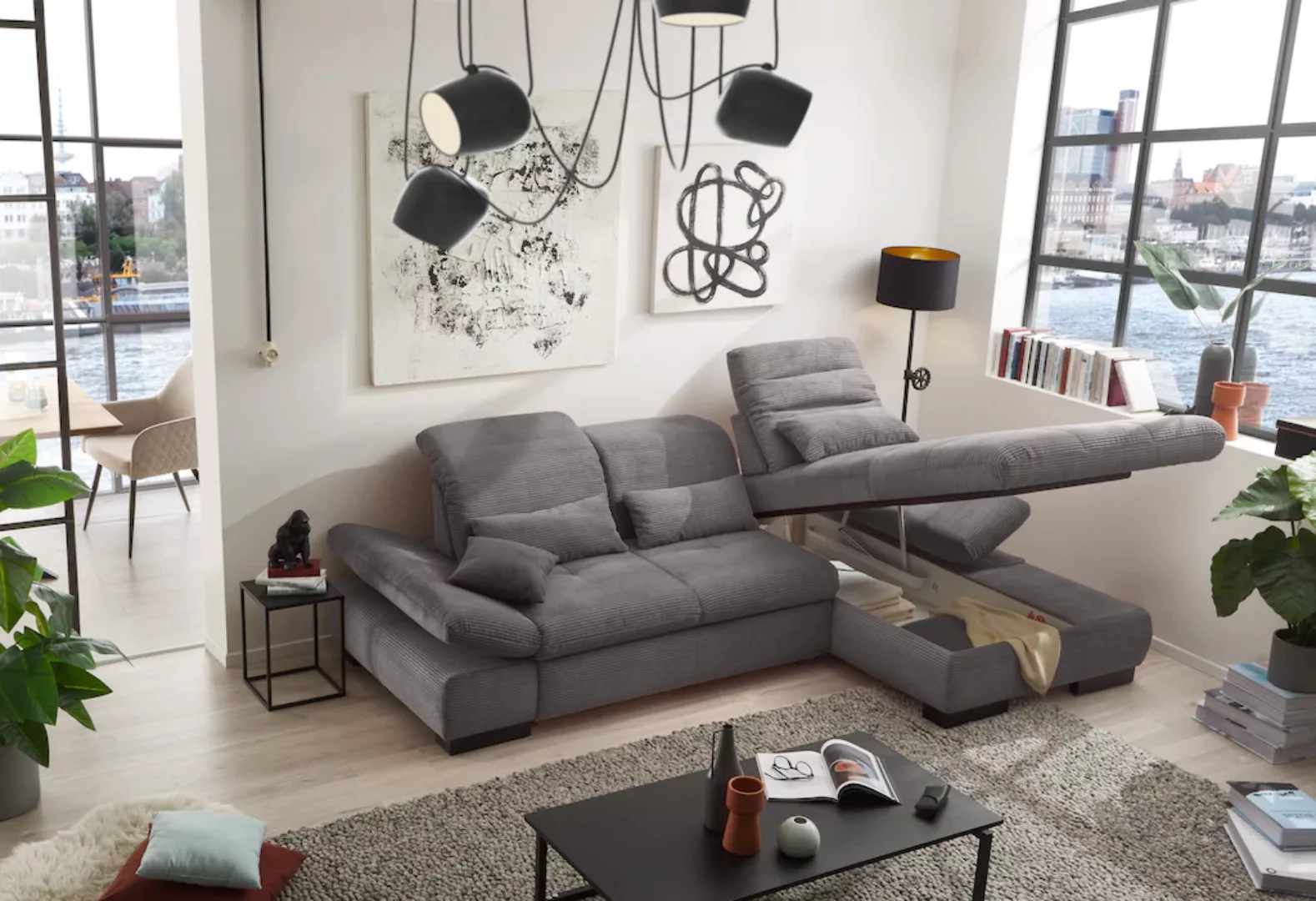 set one by Musterring Ecksofa "SO4100 V", mit verstellbaren Kopfteilen, wah günstig online kaufen