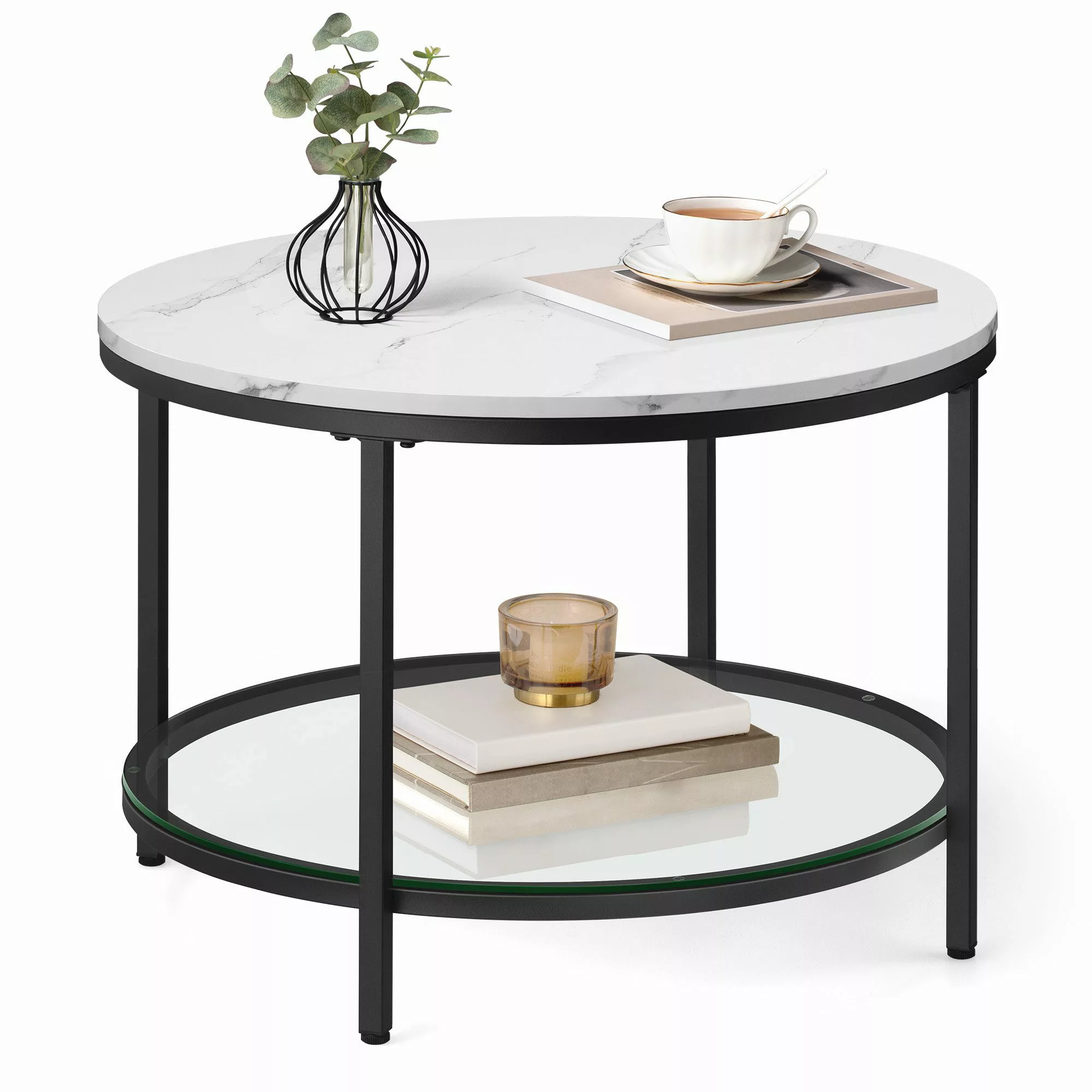 VASAGLE Couchtisch, Beistelltisch, Ø 65/80 x günstig online kaufen