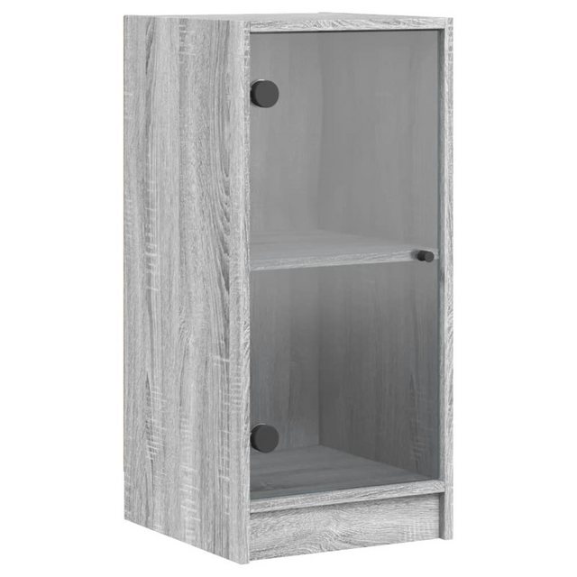 vidaXL Beistellschrank Beistellschrank mit Glastüren Grau Sonoma 35x37x75,5 günstig online kaufen