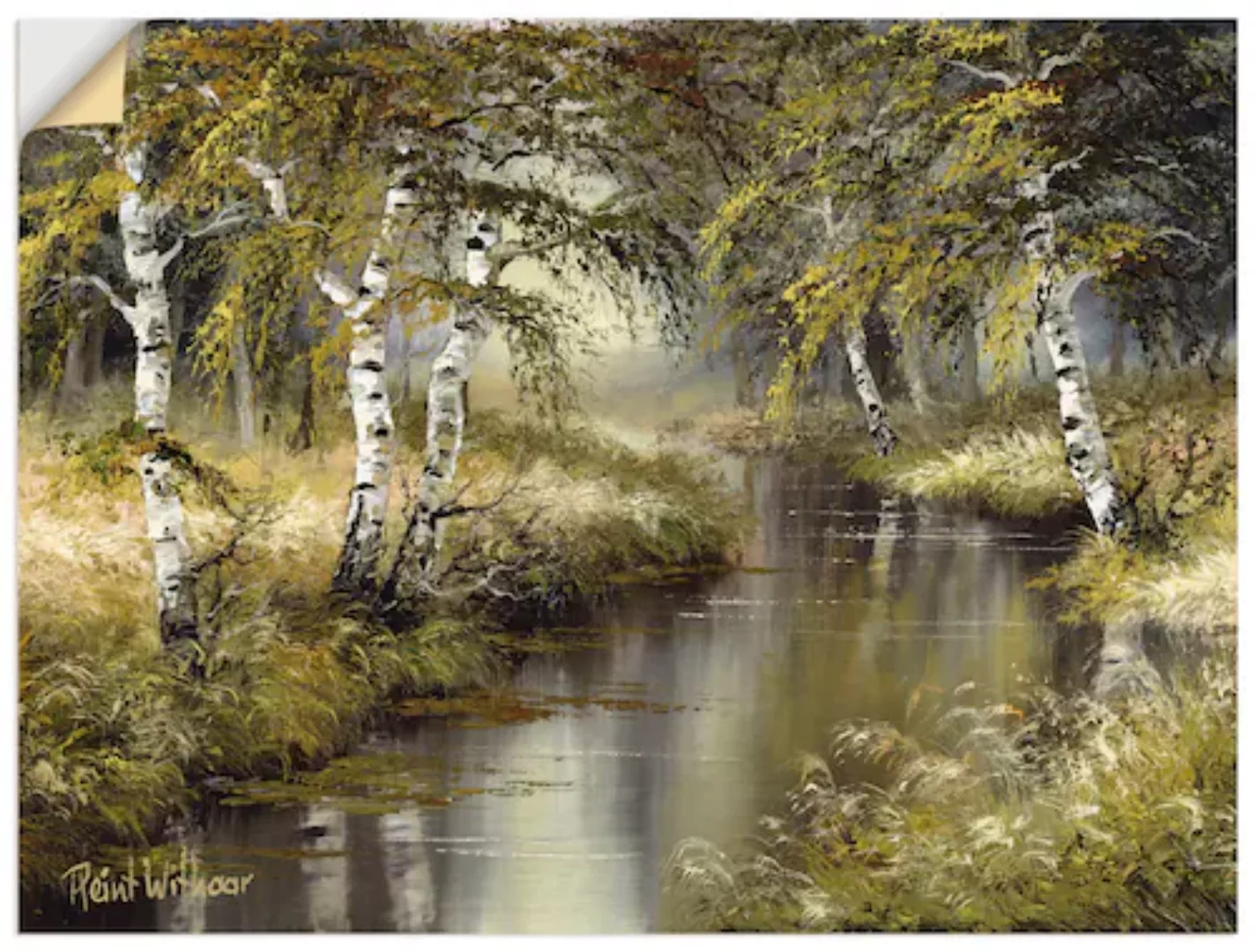 Artland Wandbild "Kanal tief im Wald", Wald, (1 St.), als Leinwandbild, Pos günstig online kaufen