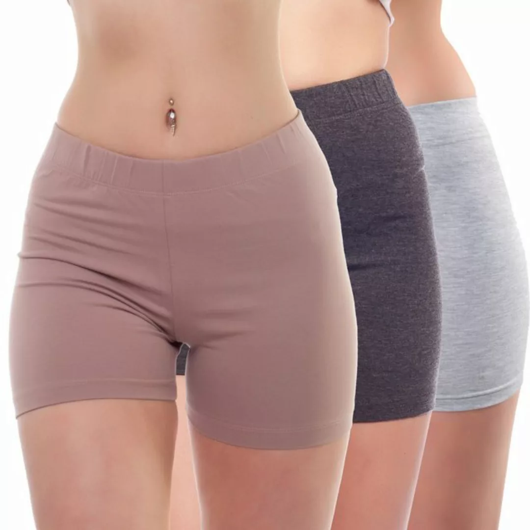 Bongual Strandshorts kurze Leggings Baumwollmix mit Komfortbund (3er-Pack) günstig online kaufen