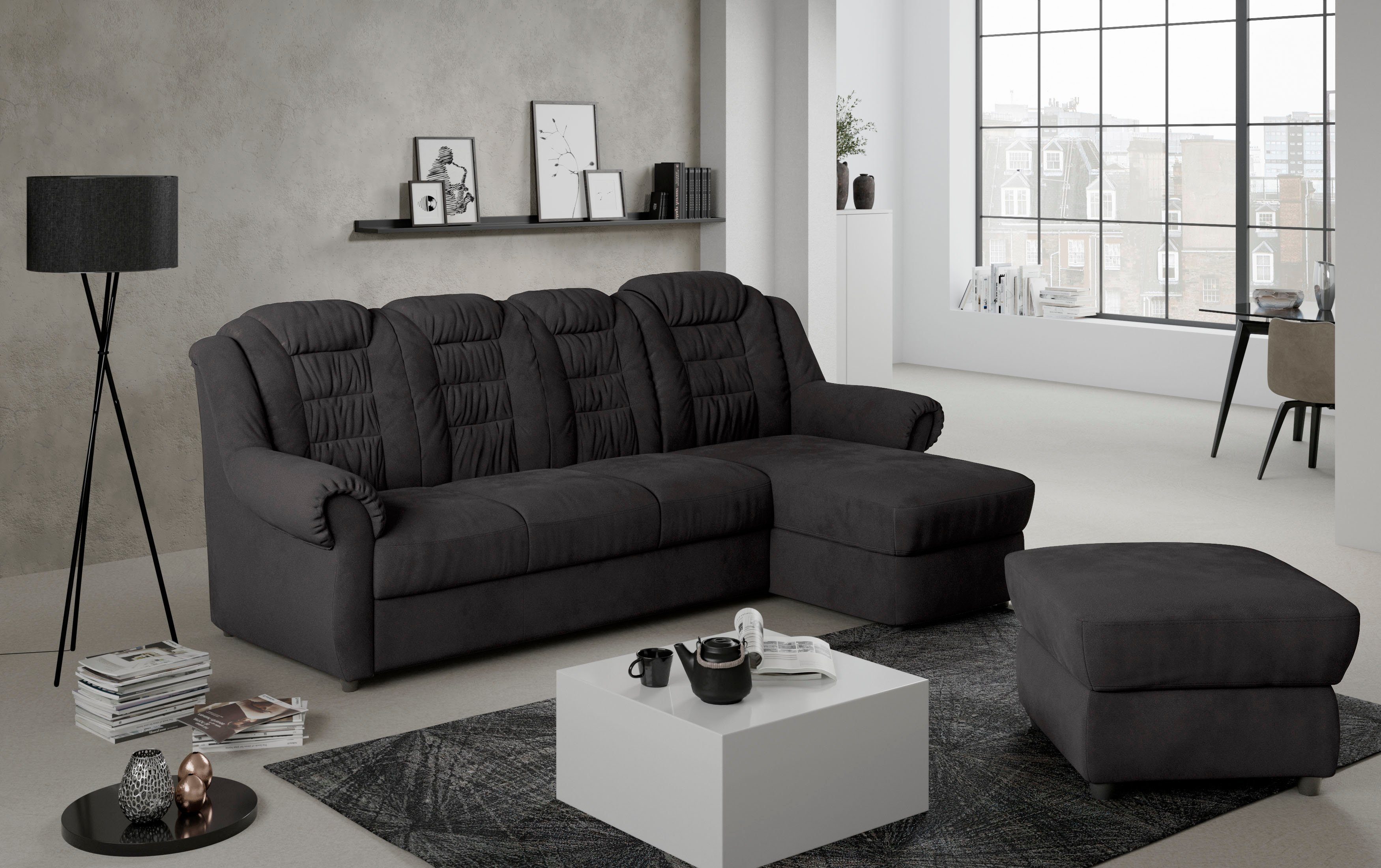 Home affaire Ecksofa "Boston L-Form", mit hoher Rückenlehne, wahlweise mit günstig online kaufen