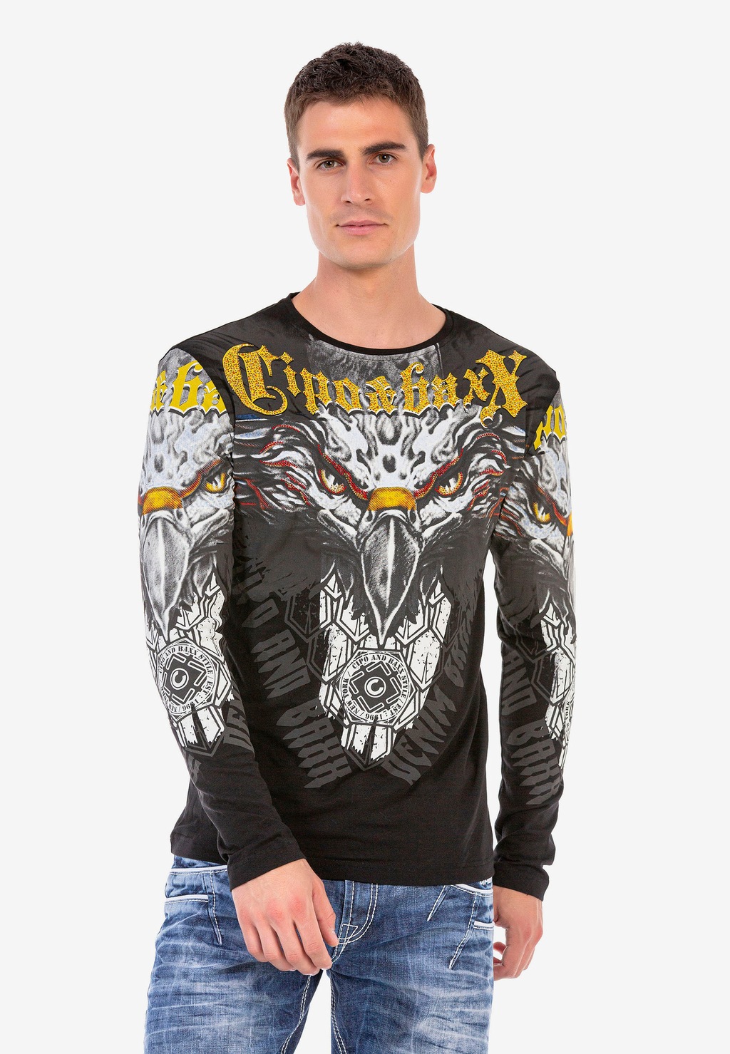 Cipo & Baxx Langarmshirt, mit coolem Adler-Print günstig online kaufen