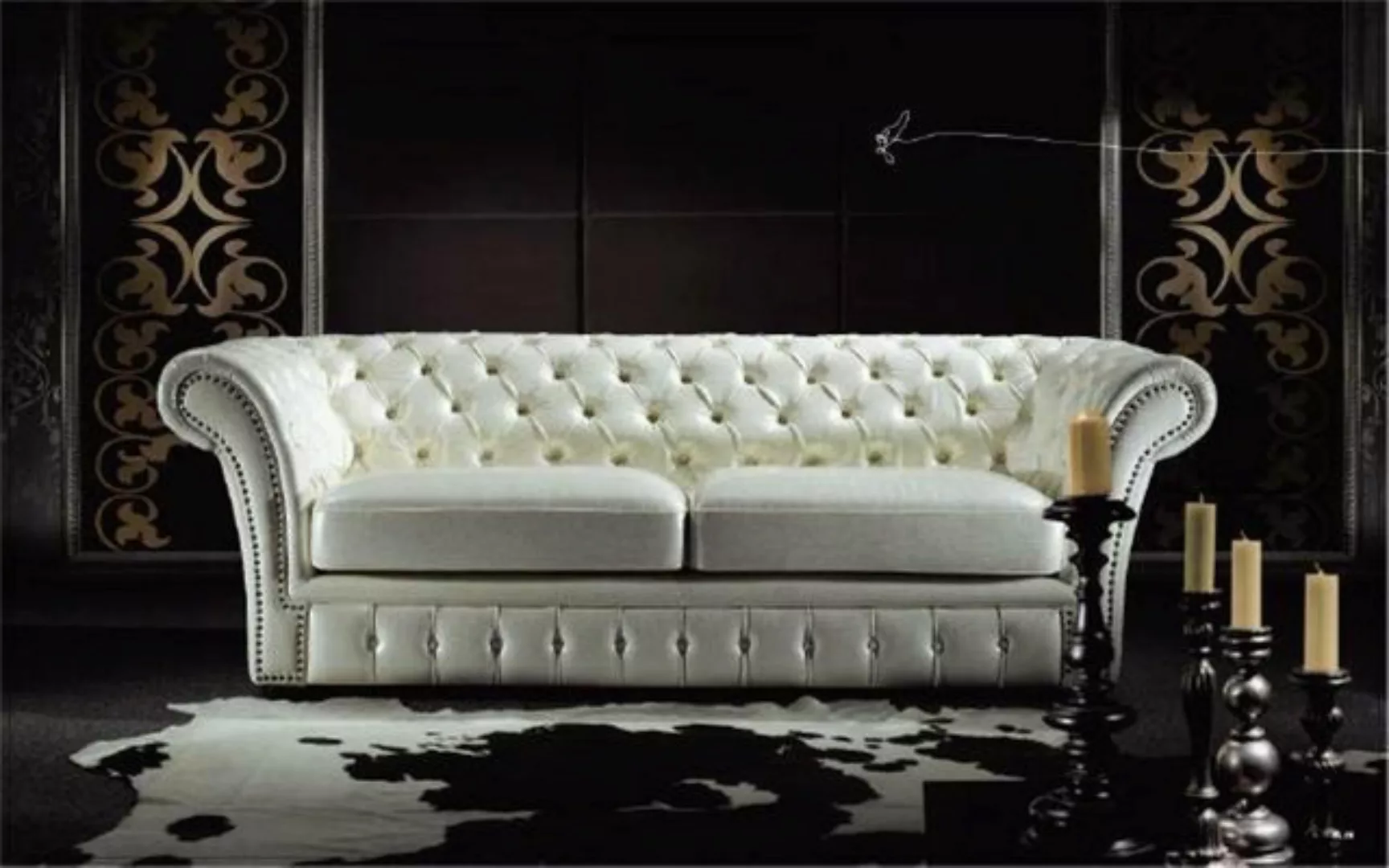 JVmoebel Chesterfield-Sofa Modernes weißes 3-Sitzer-Sofa für das Chesterfie günstig online kaufen