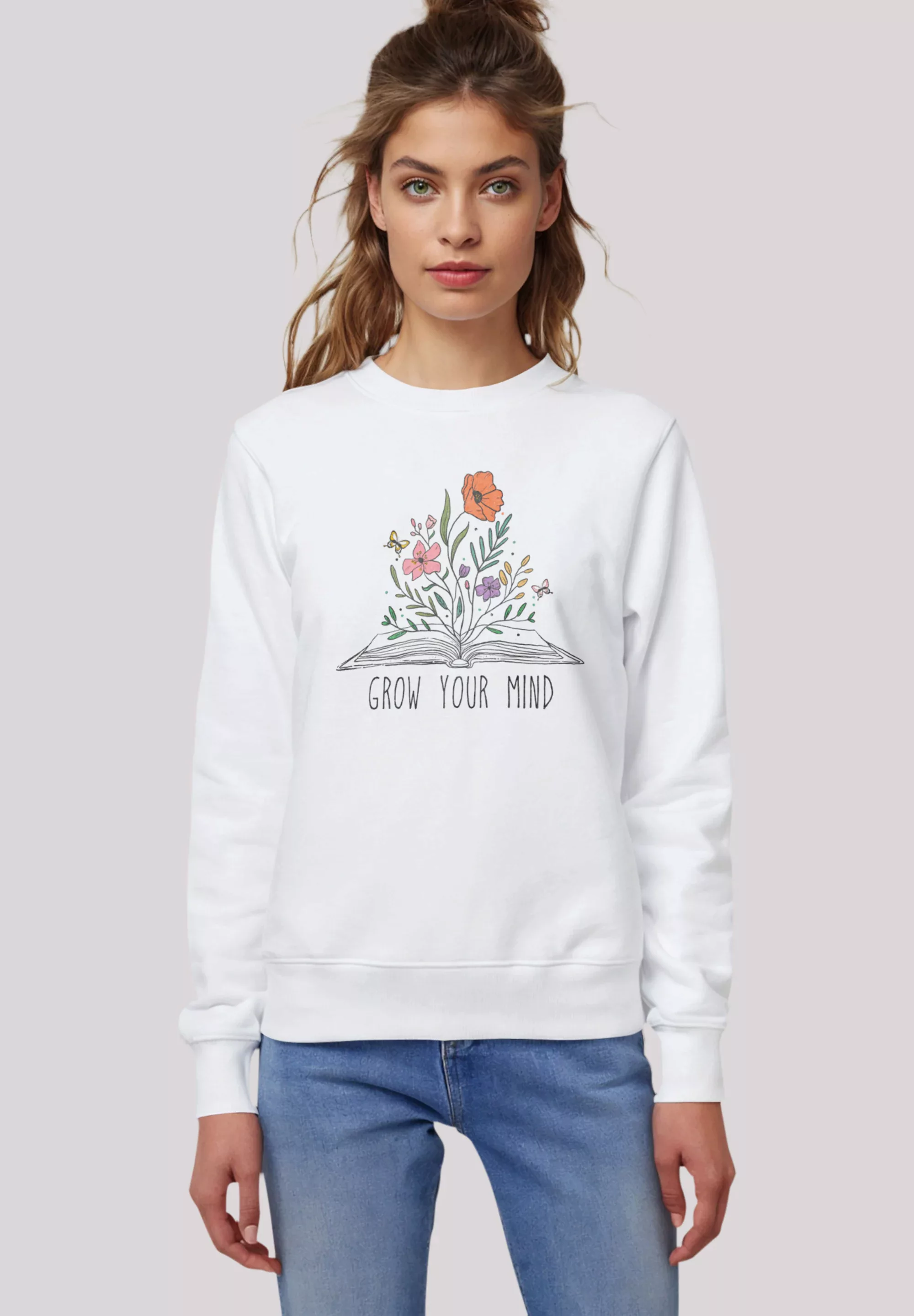 F4NT4STIC Sweatshirt "Flower grow your mind book", Premium Qualität günstig online kaufen