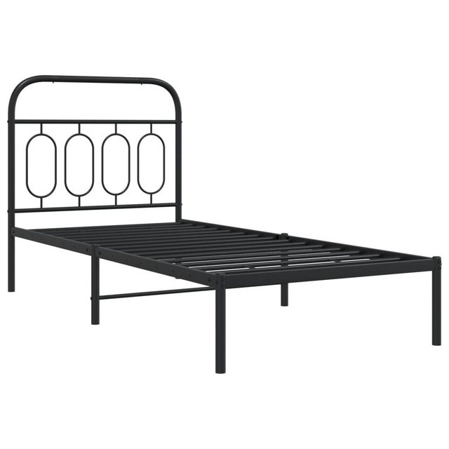 vidaXL Bett Bettgestell mit Kopfteil Metall Schwarz 90x200 cm günstig online kaufen