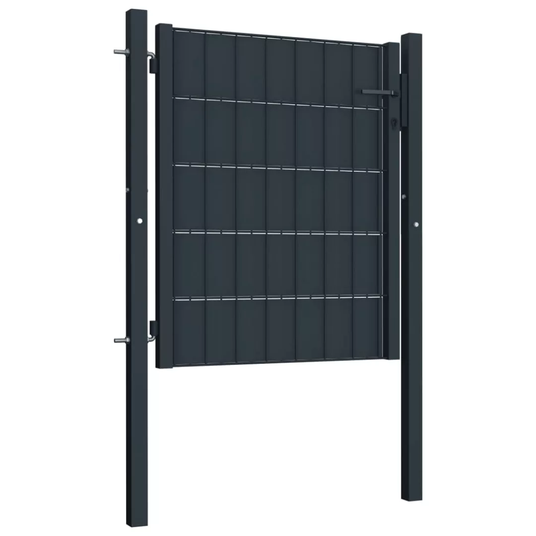 Zauntor Pvc Und Stahl 100x81 Cm Anthrazit günstig online kaufen