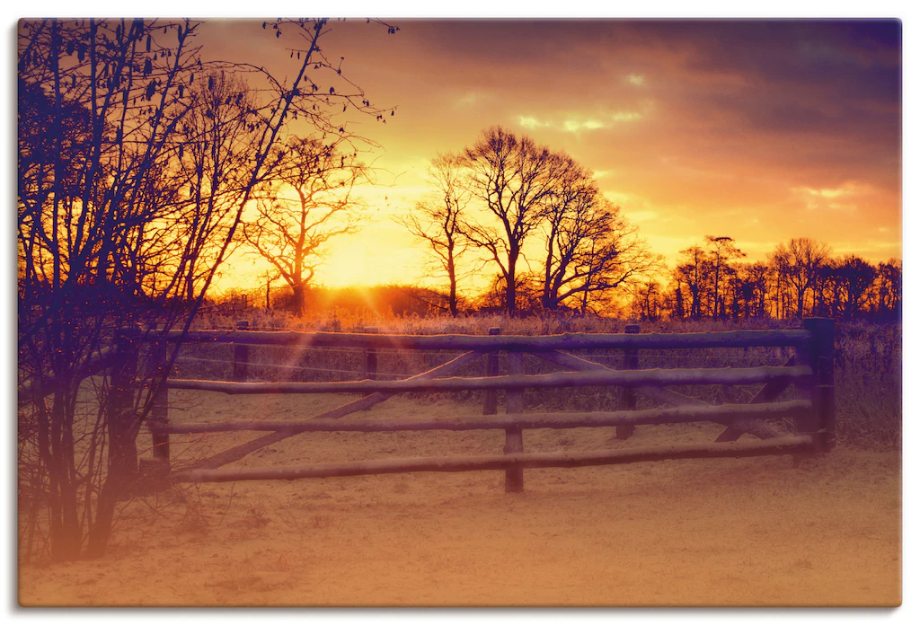 Artland Leinwandbild »Sonnenaufgang im Februar«, Sonnenaufgang & -untergang günstig online kaufen