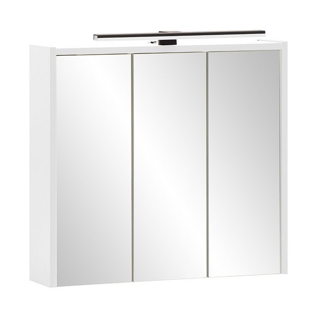 Lomadox Spiegelschrank KANE-80 anthrazit mit LED Aufbauleuchte 3 Türen 65x6 günstig online kaufen