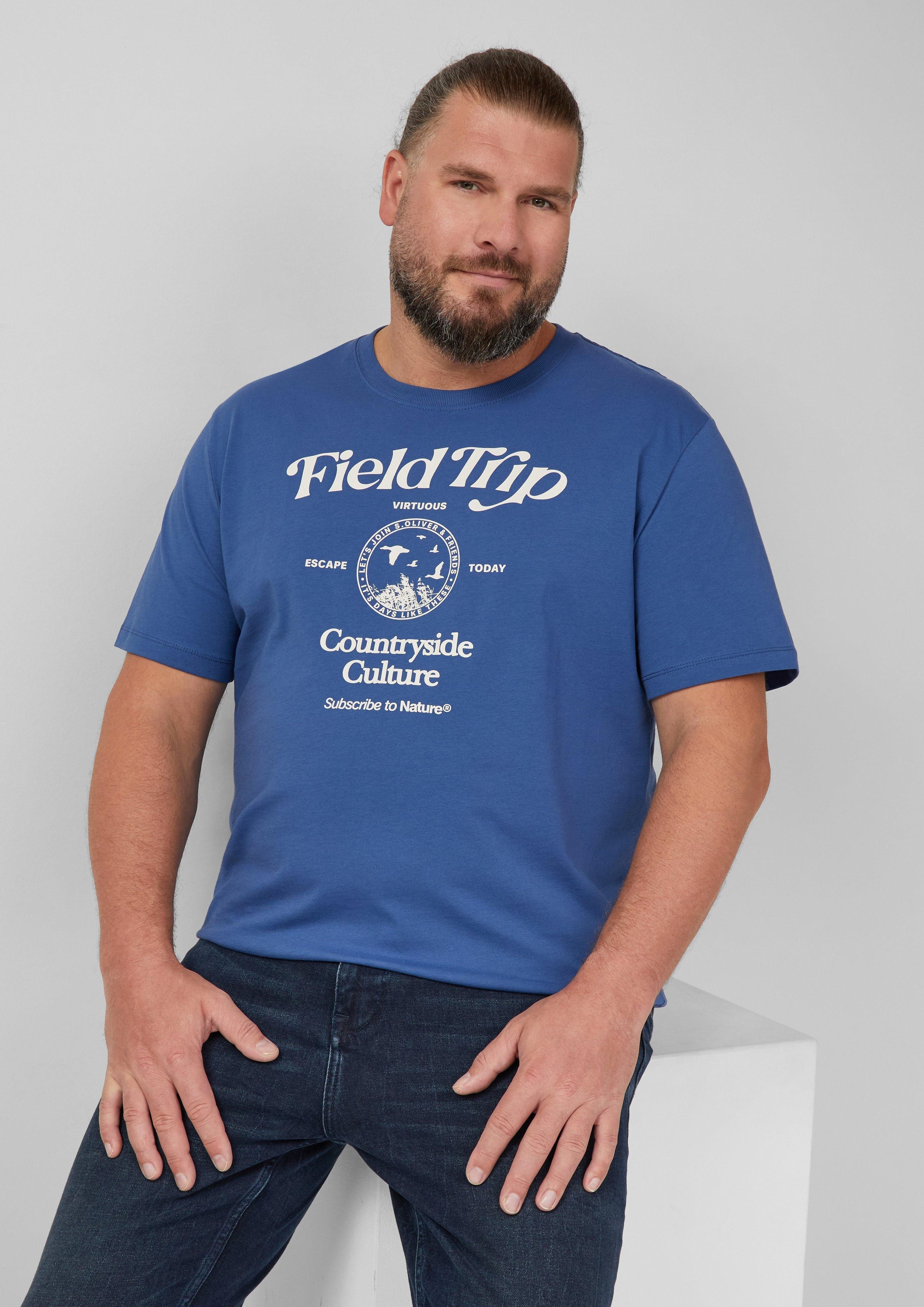 s.Oliver Kurzarmshirt Baumwoll-T-Shirt mit Frontprint günstig online kaufen