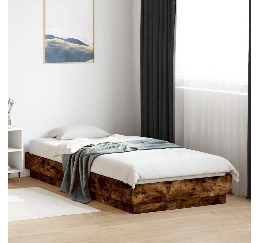 furnicato Bettgestell ohne Matratze Räuchereiche 90x200 cm Holzwerkstoff (1 günstig online kaufen