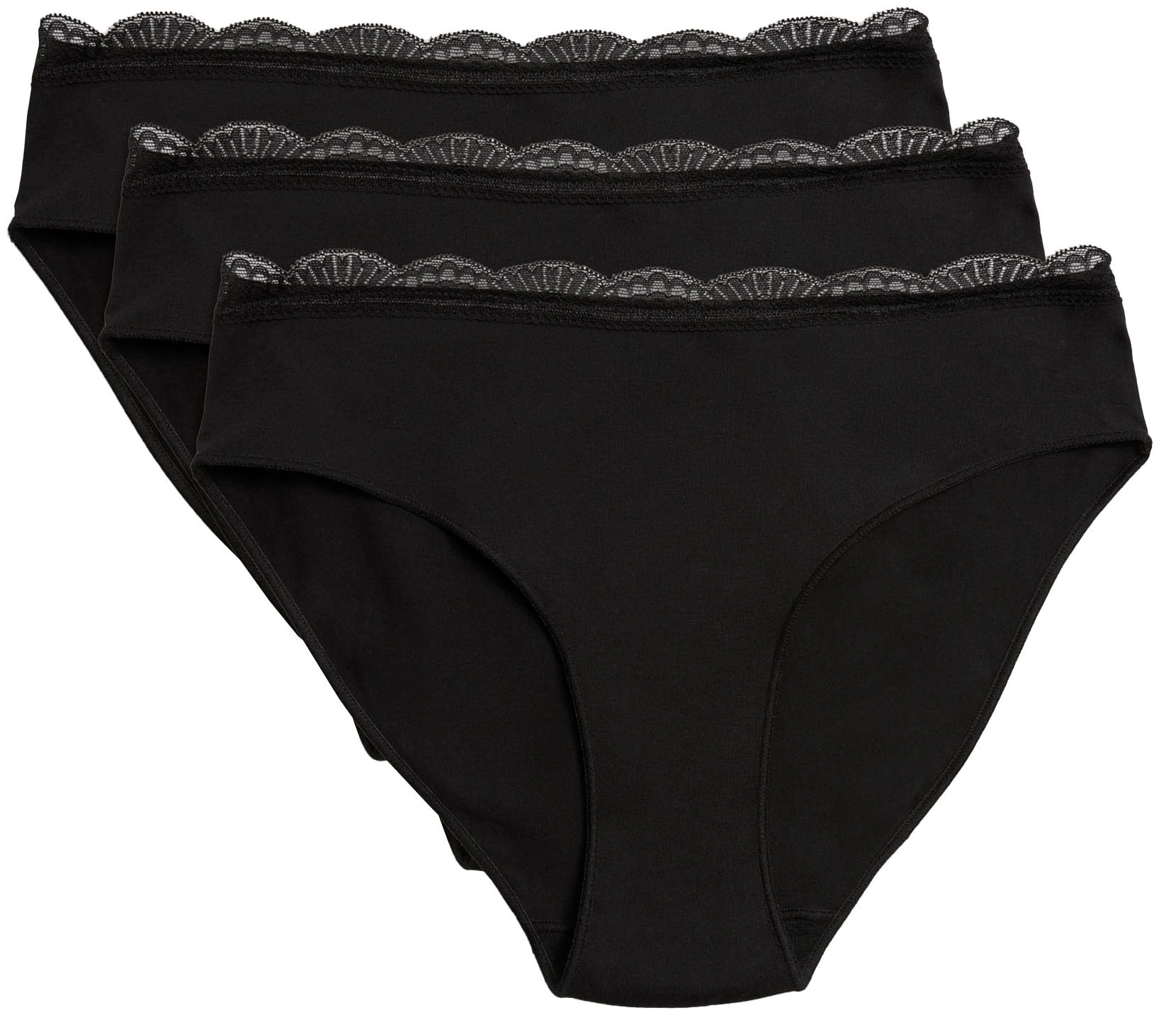 YSABEL MORA Midislip "BASIC COLLECTION COTTON WITH LACE", (3er Pack), mit b günstig online kaufen