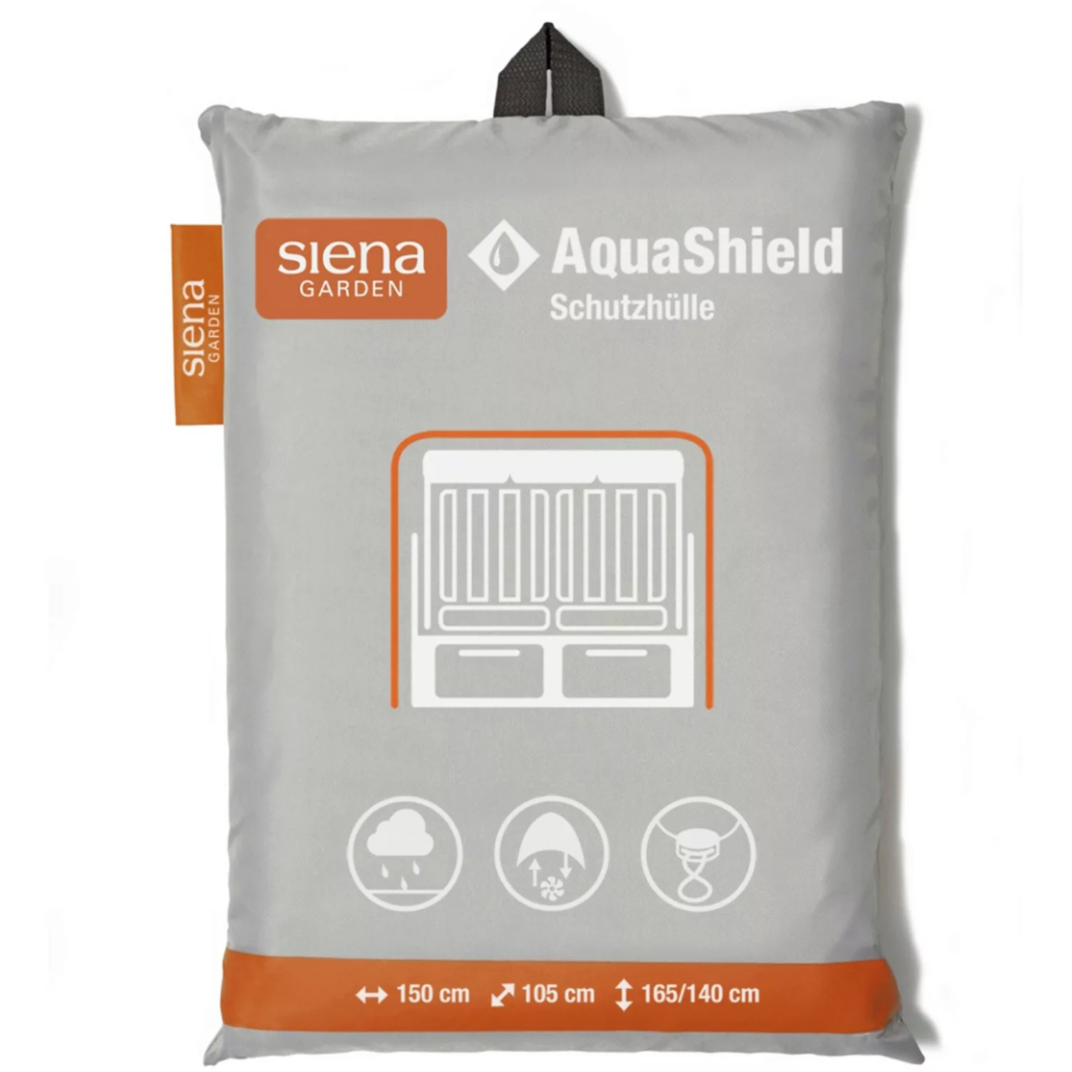 Siena Garden Schutzhülle Strandkorb AquaShield Hellgrau 150 x 105 x 165 - 1 günstig online kaufen