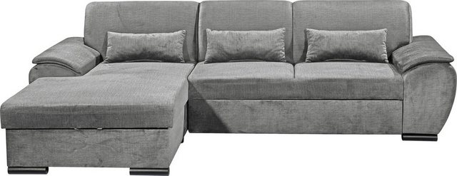 ED EXCITING DESIGN Ecksofa "Tampa L-Form", frei im Raum stellbar, mit Bettk günstig online kaufen