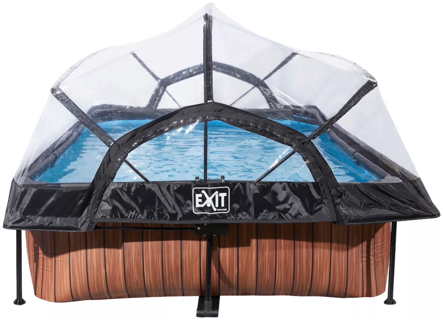 EXIT Wood Pool Braun 300x200x65cm m. Filterpumpe u. Abdeckung günstig online kaufen