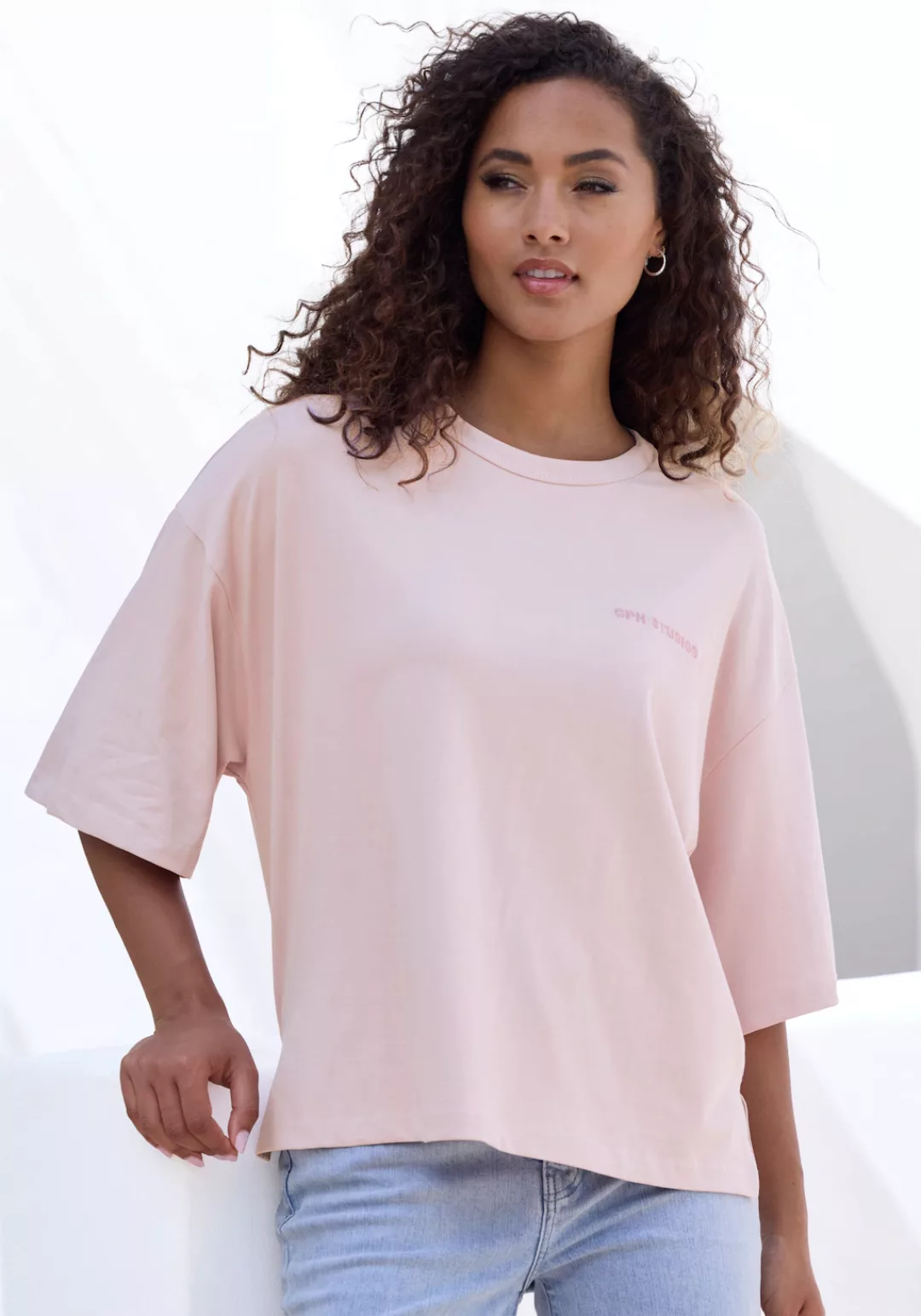 Copenhagen Studios Oversize-Shirt "mit hochwertiger Logostickerei", aus hea günstig online kaufen