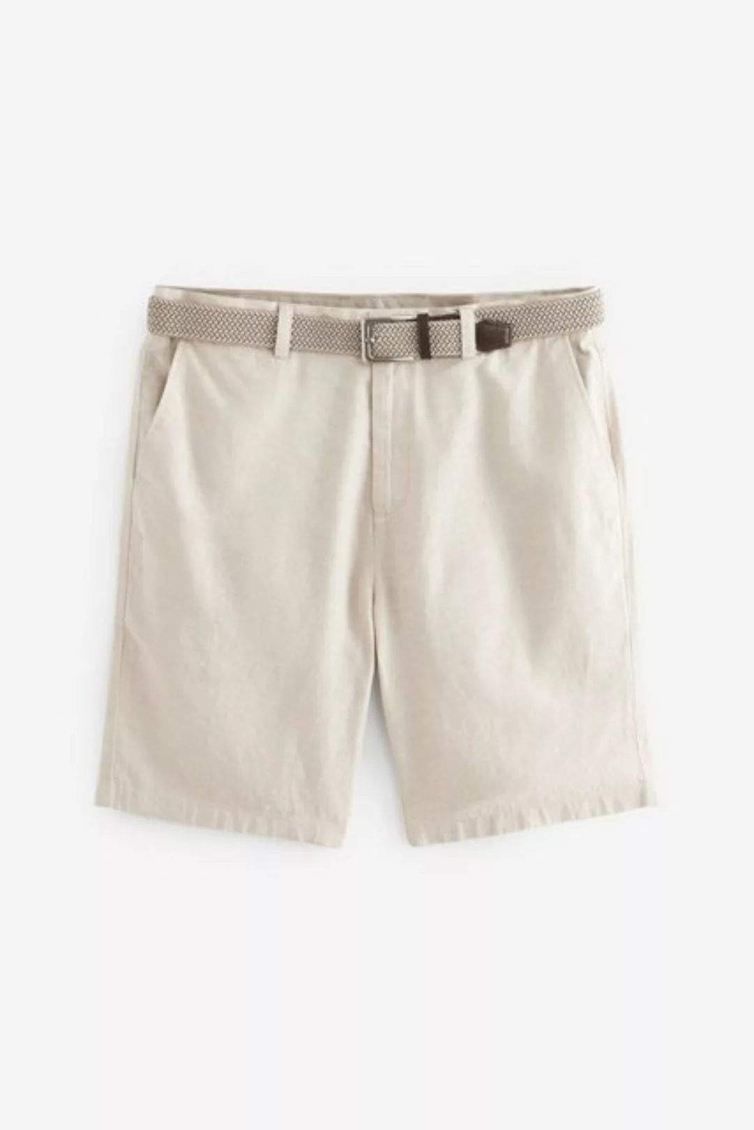 Next Chinoshorts Chino-Shorts aus Baumwolle/Leinen mit Gürtel (2-tlg) günstig online kaufen