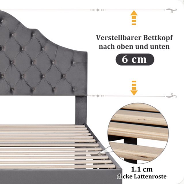 XDeer Polsterbett Polsterbett mit Lattenrost und Kopfteil, Polsterbett mit, günstig online kaufen