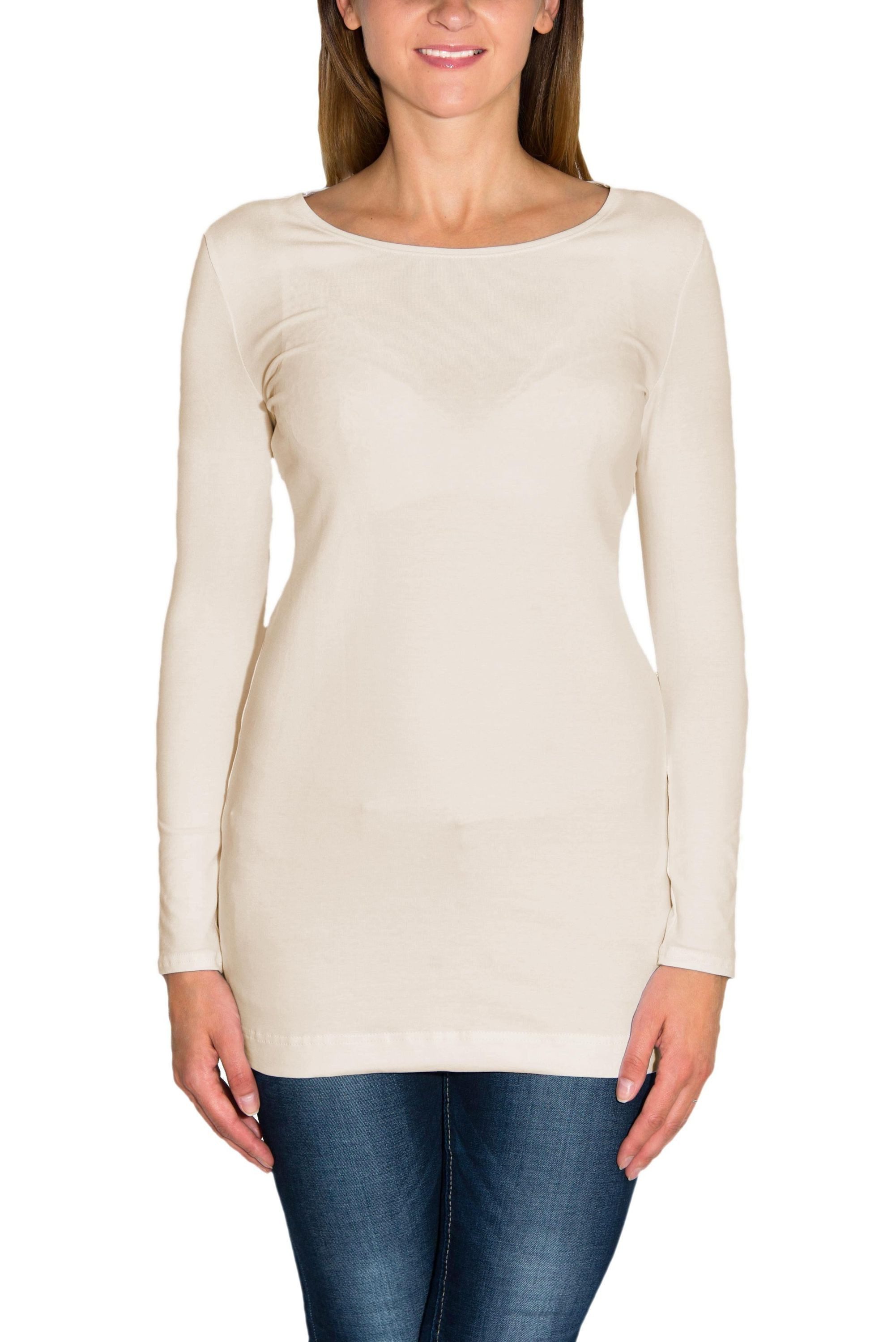 Alkato Langarmshirt Alkato Damen Langarm Longshirt günstig online kaufen