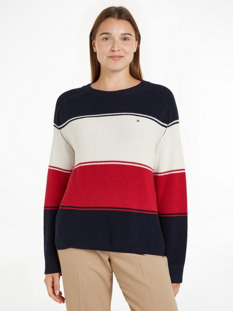 Tommy Hilfiger Rundhalspullover (Global Serie TH WOMEN) mit Logostickerei günstig online kaufen