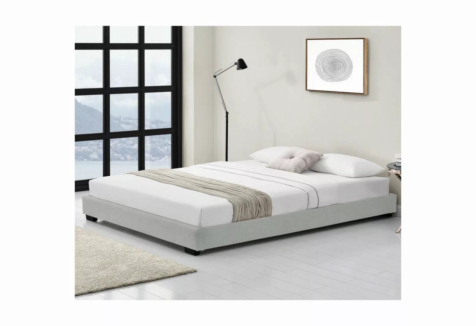 Corium Polsterbett, »Masari« Modernes Bett 140x200cm mit Lattenrost weiß Ku günstig online kaufen