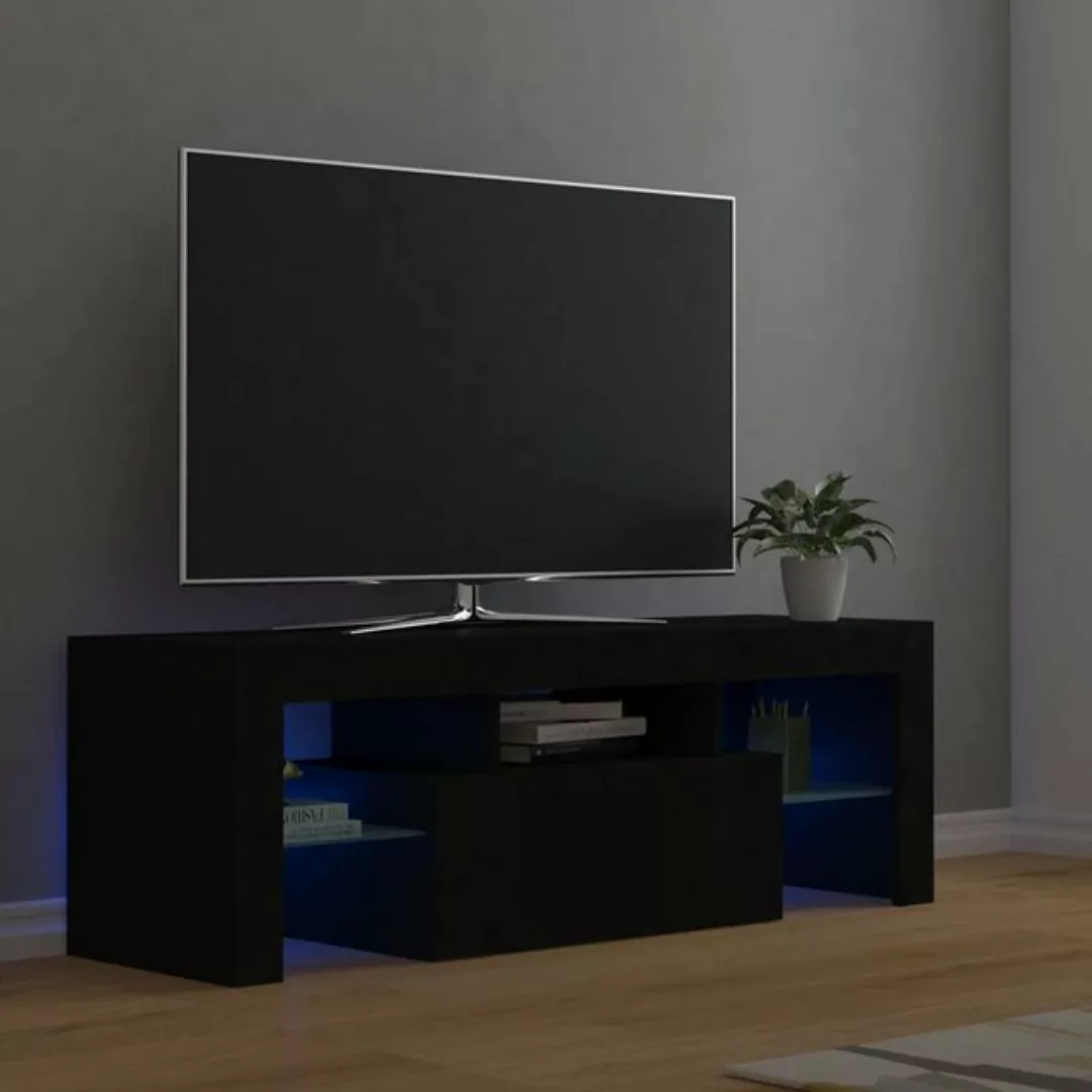 vidaXL TV-Schrank TV-Schrank mit LED-Leuchten Schwarz 120x35x40 cm Lowboard günstig online kaufen