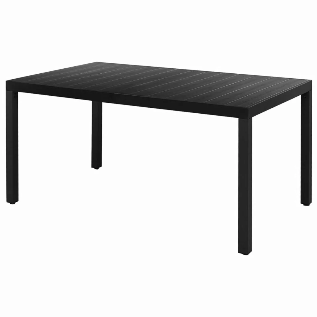 Garten-esstisch Wpc Aluminium 150 X 90 X 74 Cm Schwarz günstig online kaufen