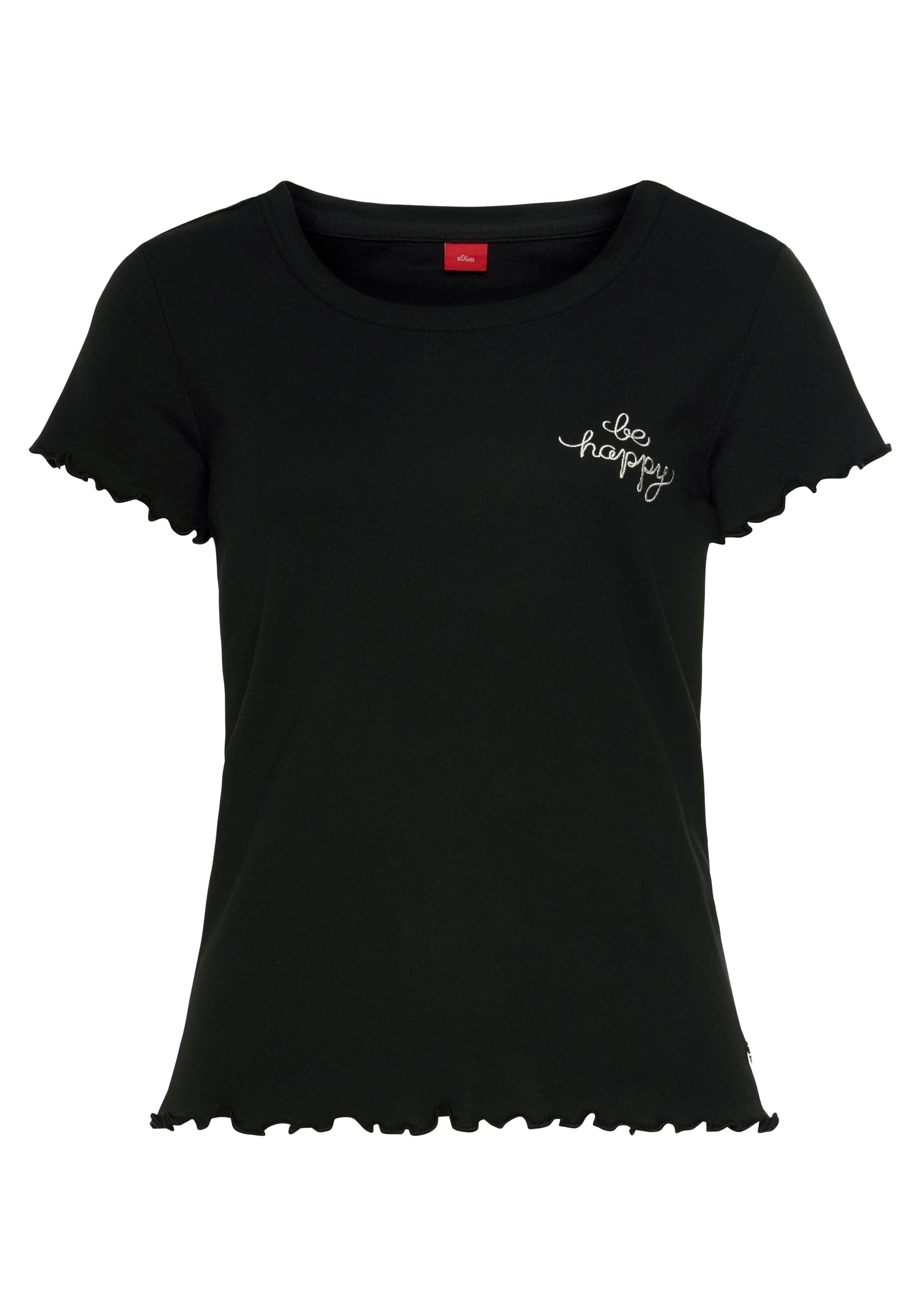 s.Oliver T-Shirt, mit Kräuselsaum günstig online kaufen