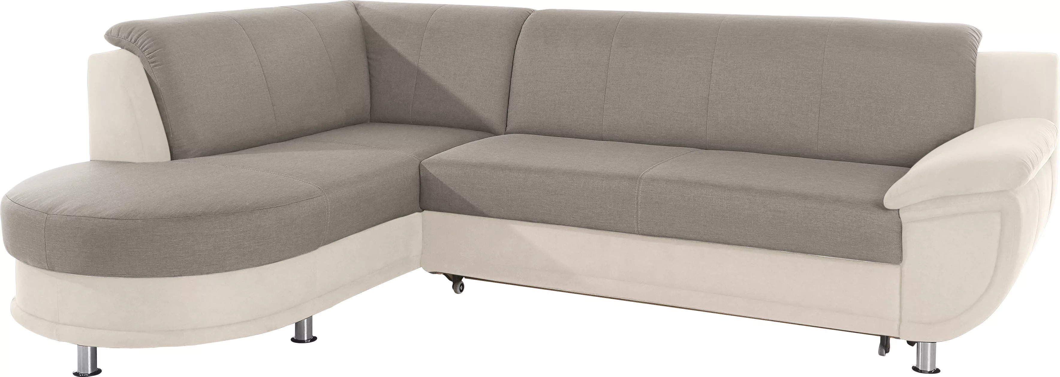 TRENDMANUFAKTUR Ecksofa "Rondo 3, zeitlos und bequem, Materialmix, breite A günstig online kaufen