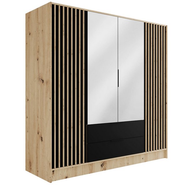 ALTDECOR Drehtürenschrank NELIA (Kleiderschrank Aluminium-Leisten Lamelle, günstig online kaufen