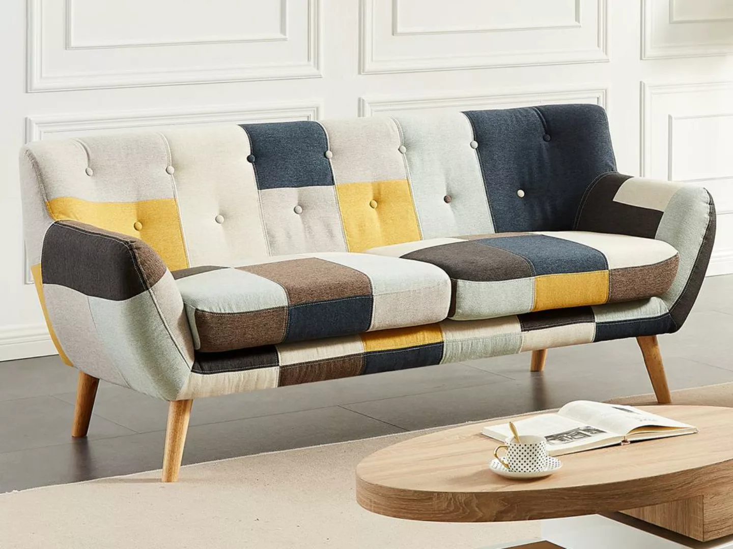 Sofa 3-Sitzer - Patchwork - Mehrfarbig - SERTI II günstig online kaufen