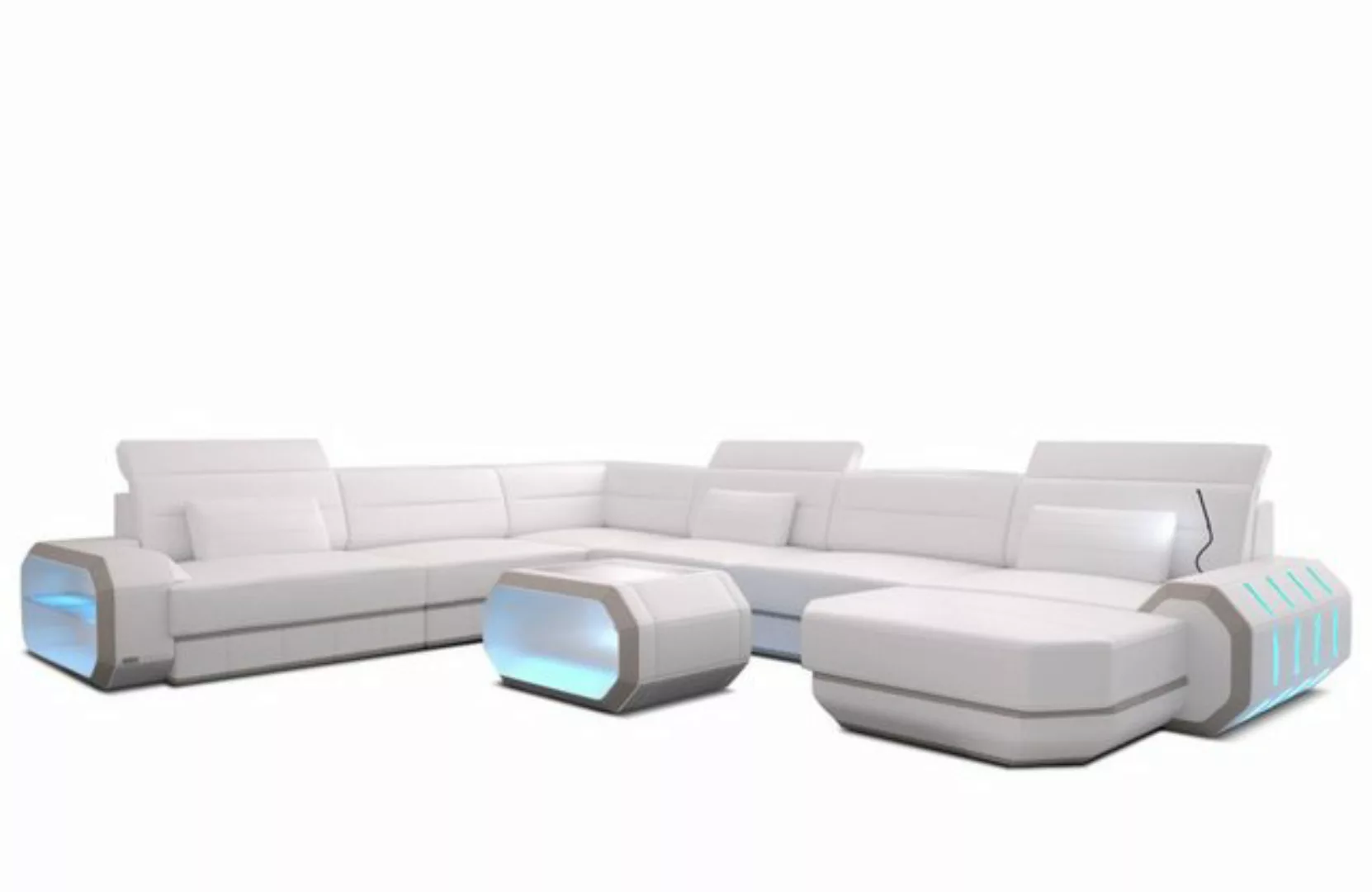 Sofa Dreams Wohnlandschaft Ledercouch Leder Sofa Roma XXL U Form Ledersofa, günstig online kaufen