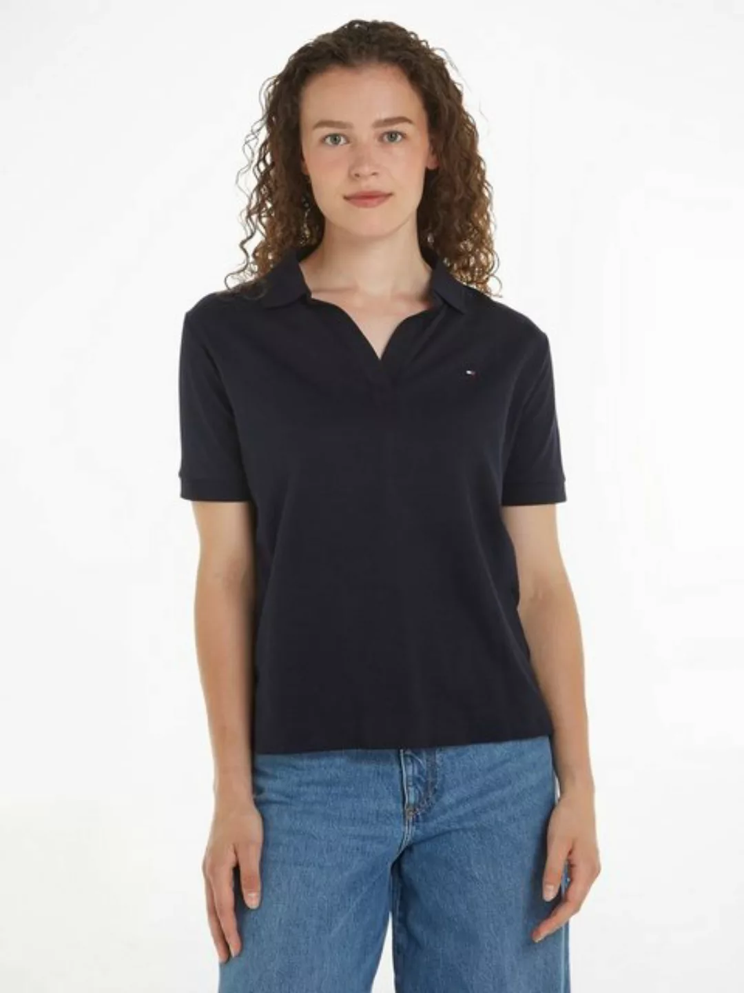 Tommy Hilfiger Poloshirt "RLX OPEN PLACKET LYOCELL POLO SS", mit Logosticke günstig online kaufen